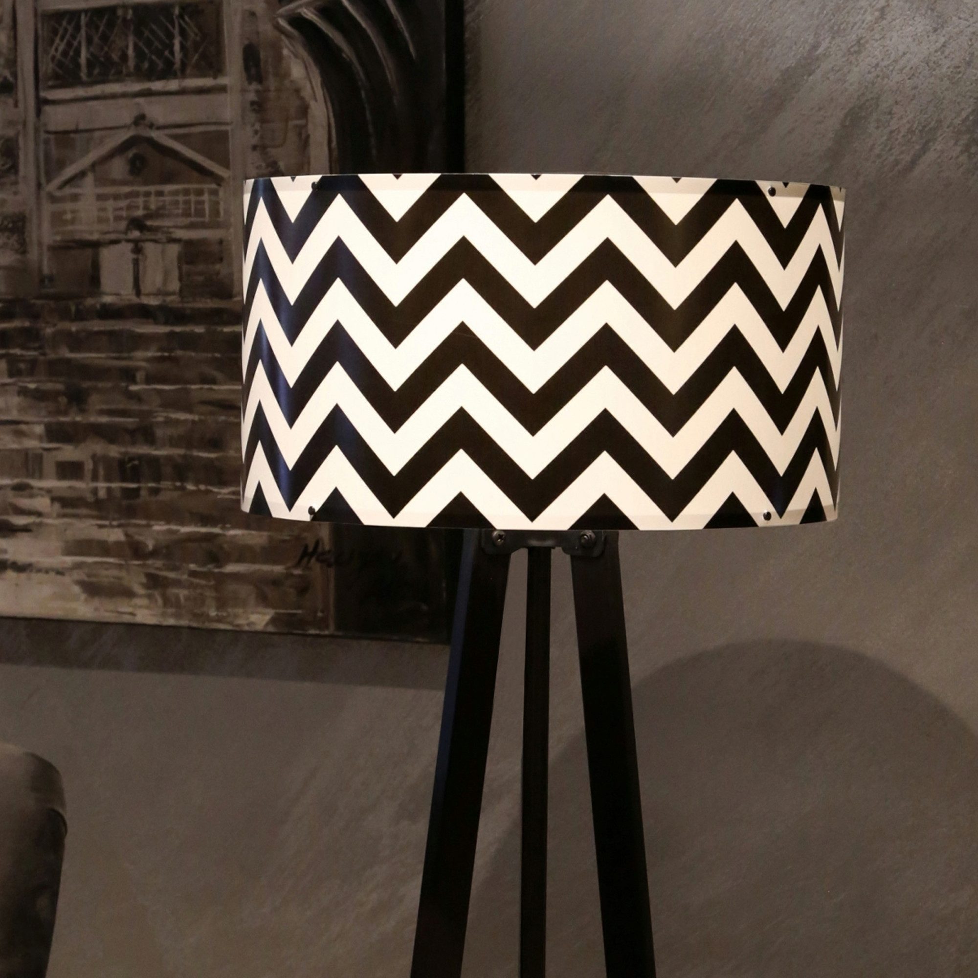 lux.pro Stehlampe, ohne Leuchtmittel, »Newport« Stehleuchte 1 x E27 Schwarz / Weiß