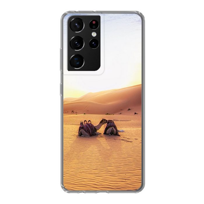 MuchoWow Handyhülle Kamel - Wüste - Sand Phone Case Handyhülle Samsung Galaxy S21 Ultra Silikon Schutzhülle