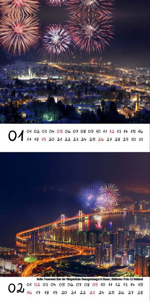 Thumbnail - Seelenzauber Tischkalender Feuerwerkszauber Kalender für 2025 Format 10cm x 10cm Feuerwerk