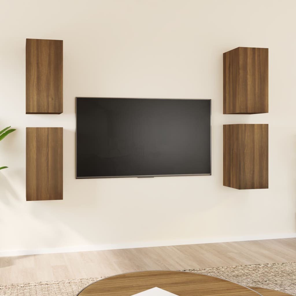 4 30,5x30x60 TV-Schränke cm Braun Eichen-Optik Stk. furnicato TV-Schrank