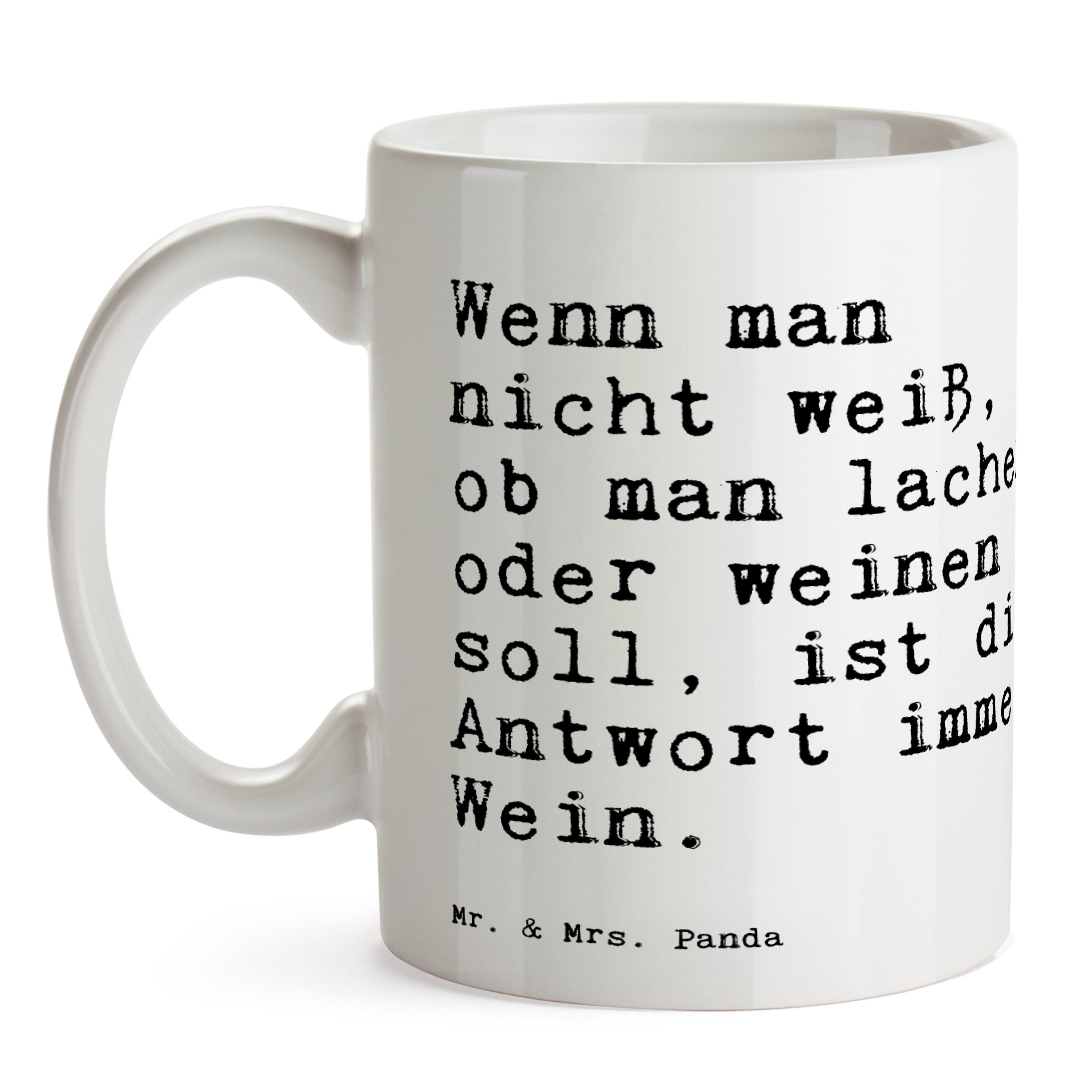 Sprüche Tasse - & Spruch Mrs. Wenn Weiß Wei, Panda Trauer, weiß,... Keramik - Mr. nicht Geschenk, man