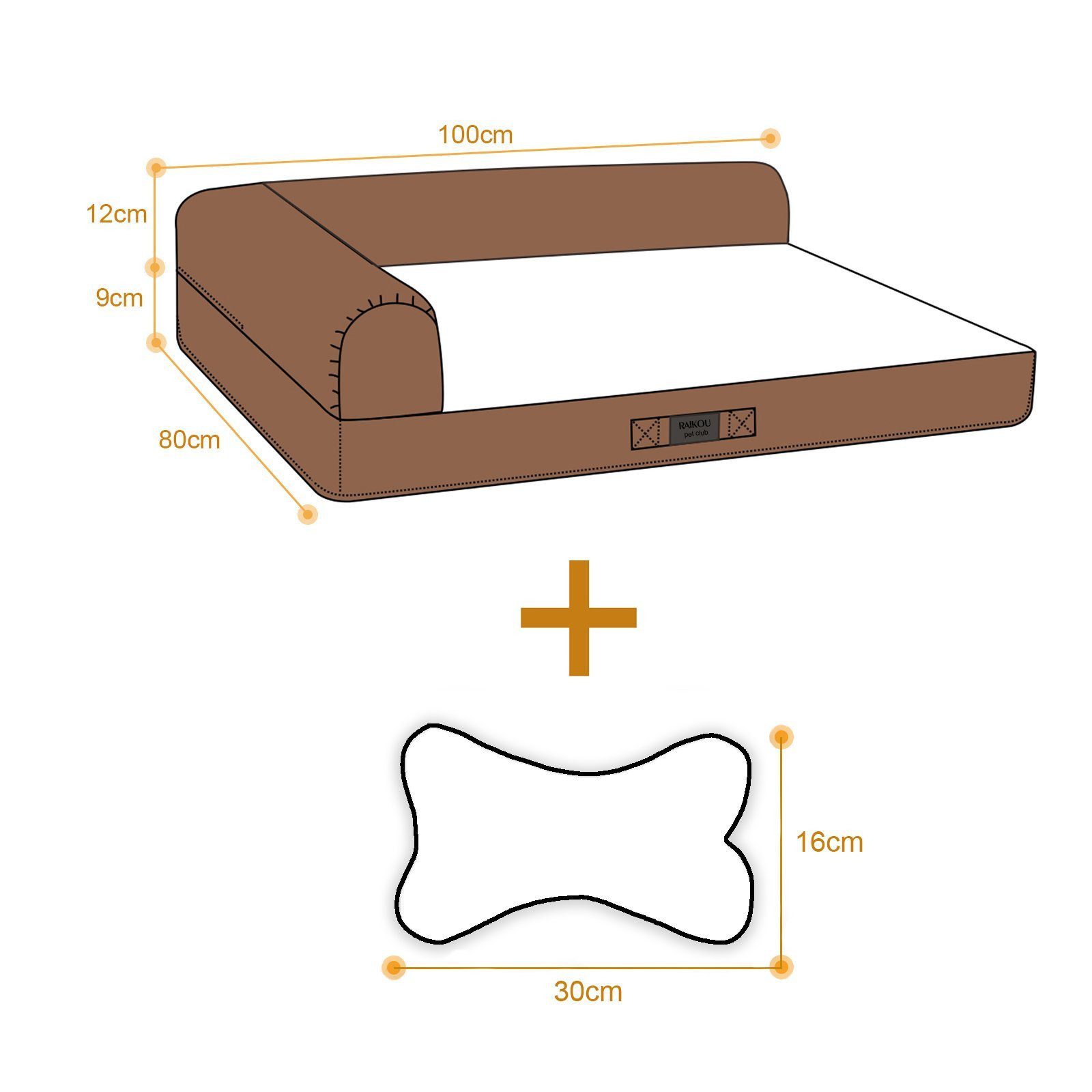 M-Diamant Tierbett Hundebett Waschbares orthopädisches Haustierbett Hunde Katzen, Plüsch, Rutschfest & atmungsaktiv – Bild 2 von 5