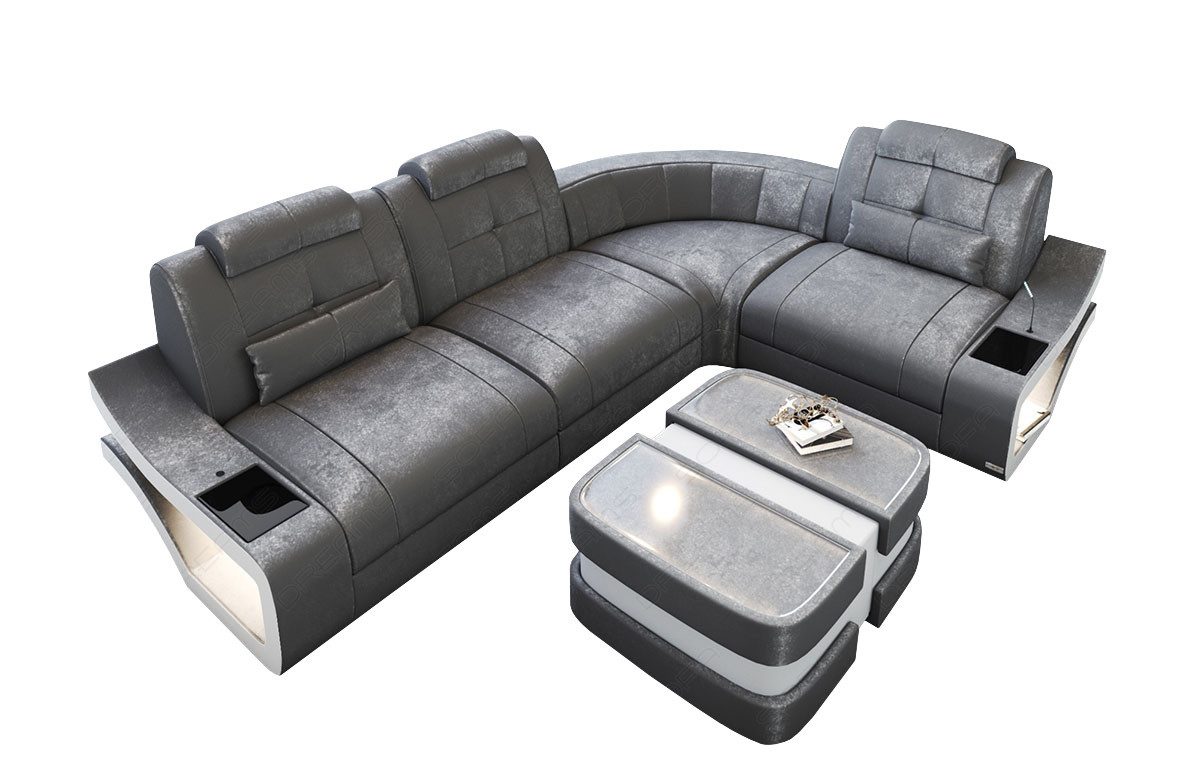 Sofa Dreams Ecksofa Polster Stoff Sofa Elena L Form SV Samtstoff Stoffsofa