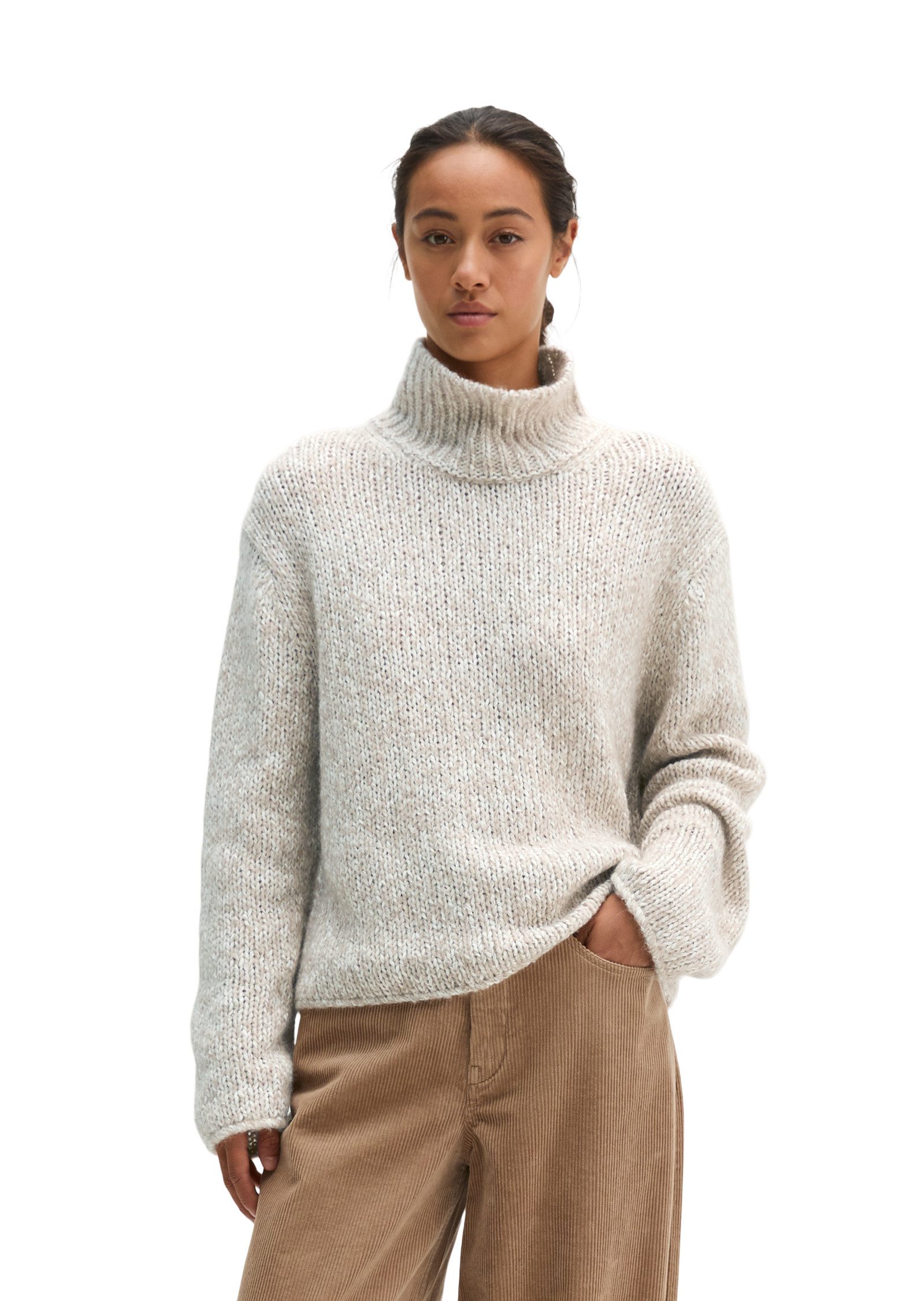 Marc O'Polo Strickpullover aus weichem Bio-Baumwolle-Alpakawolle-Mix