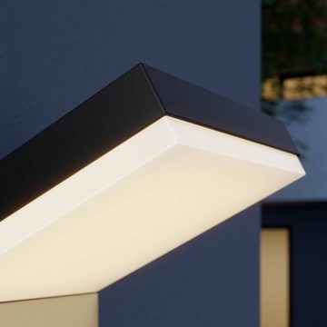 Arcchio Außen-Wandleuchte Yolena, LED-Leuchtmittel fest verbaut, warmweiß, Modern, Aluminium, Polycarbonat, dunkelgrau, weiß, 1 flammig, inkl.