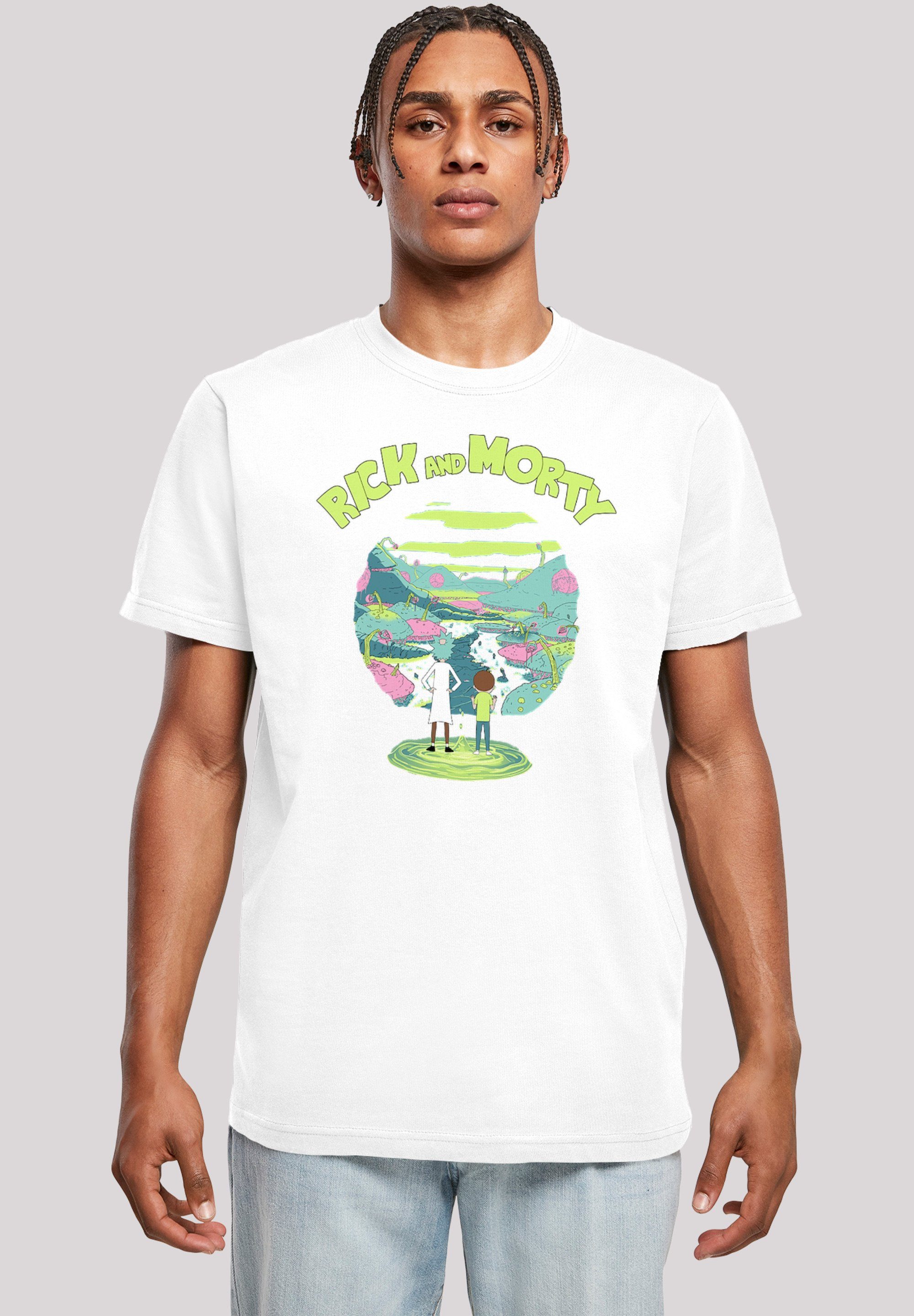 F4NT4STIC T-Shirt Rick and Morty Portal Herren,Premium Merch,Regular-Fit,Basic,Bedruckt weiß