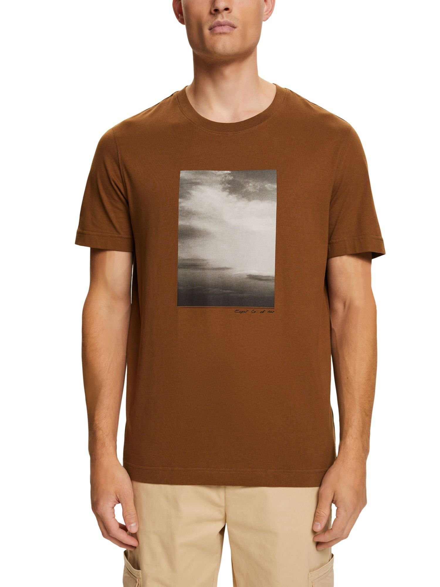 Esprit T-Shirt T-Shirt mit Bio-Baumwolle (1-tlg) aus Print BARK