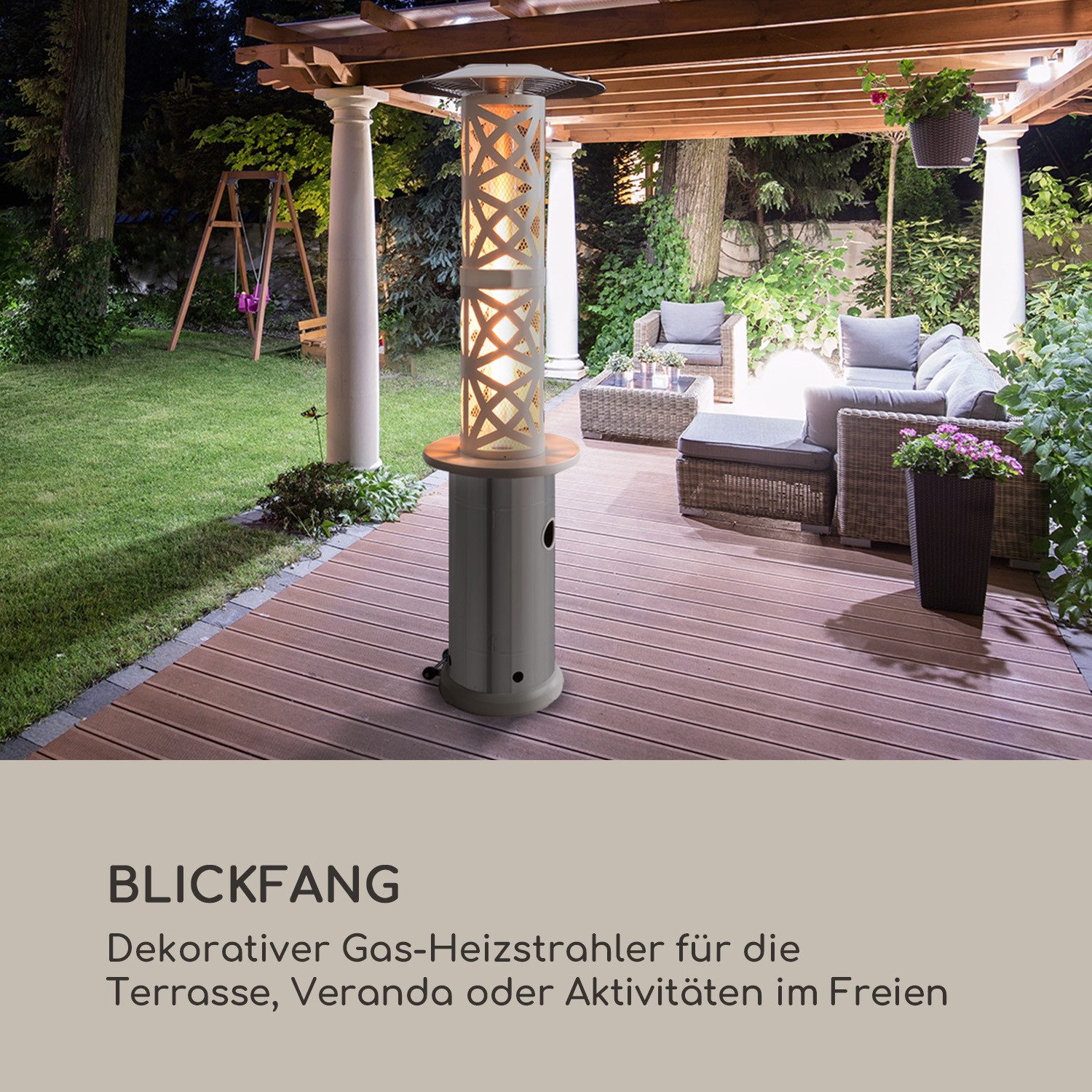 blumfeldt Terrassenstrahler Goldflame Style, elektrische Gasheizgerät terra günstig online kaufen
