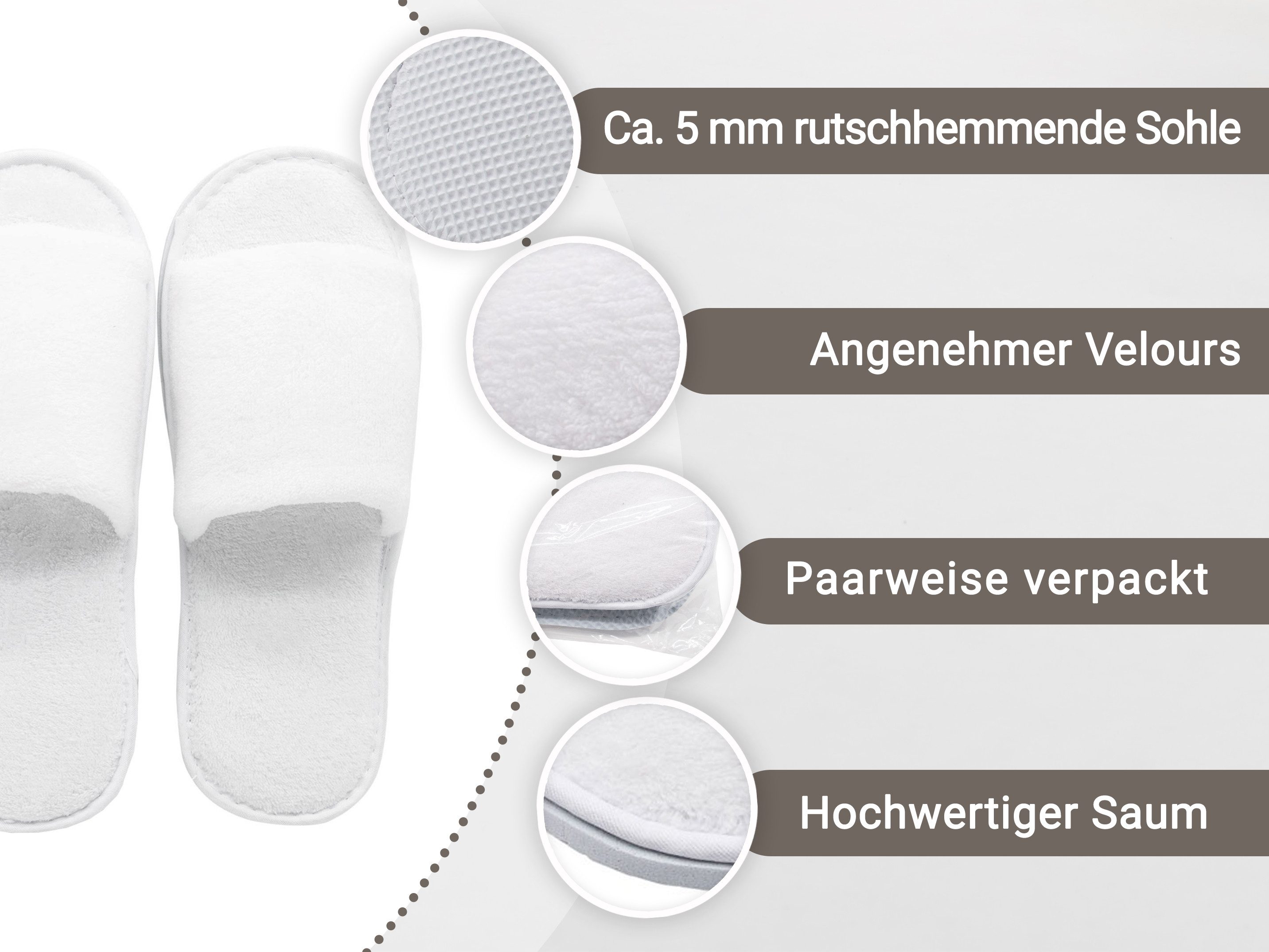 ZOLLNER Pantoffel (10-tlg) 100% Polyester, vom Hotelwäschespezialisten