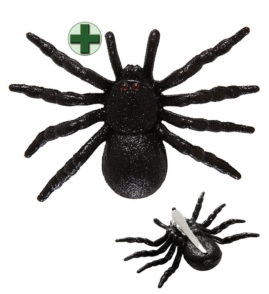 Karneval-Klamotten Kostüm Spinnenkostüm Grusel Spinnweben Poncho Halloween, Halloweenkostüm schwarz Spinnen Umhang mit Spinne Kopfschmuck Karneval