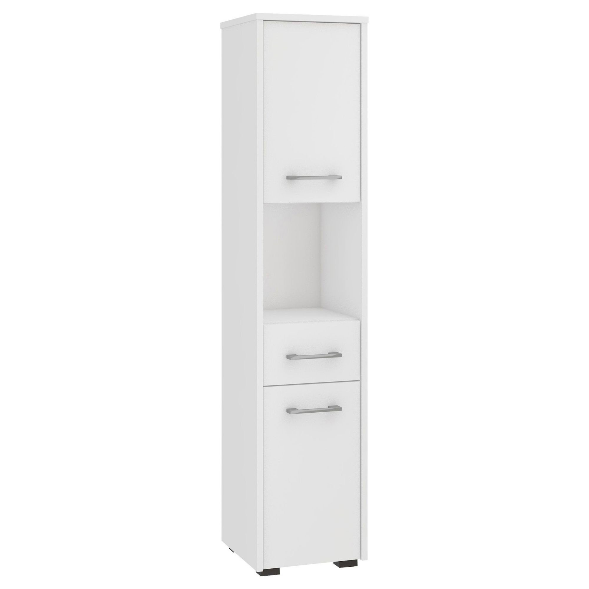 Home Collective Badregal Badezimmerschrank, mit 2 Türen und 1 Schublade 140 cm hoch, 30cm breit und tief