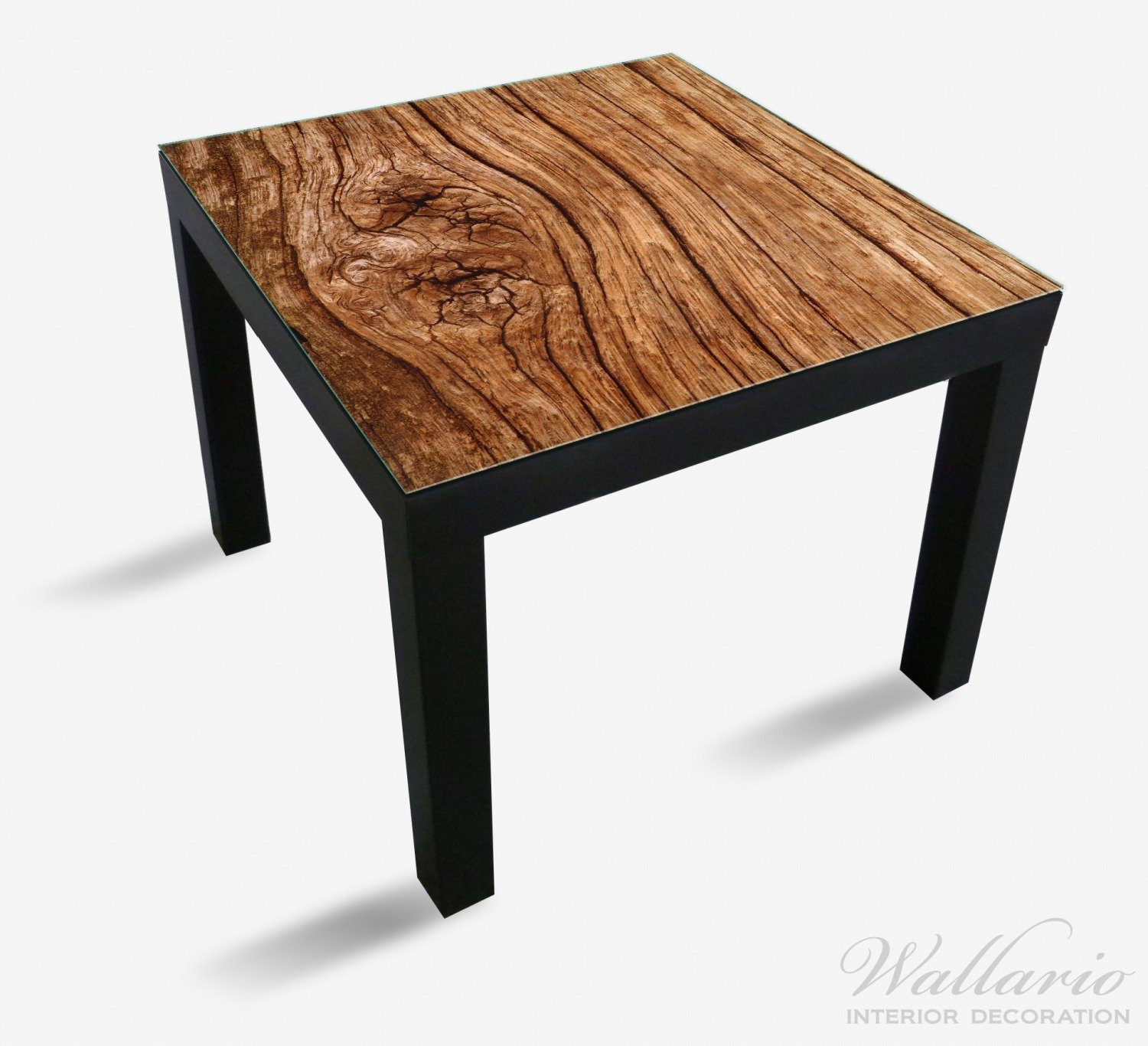 Wallario Tischplatte Holzstamm mit Asteinschluss (1 St), für Ikea Lack Tisch geeignet