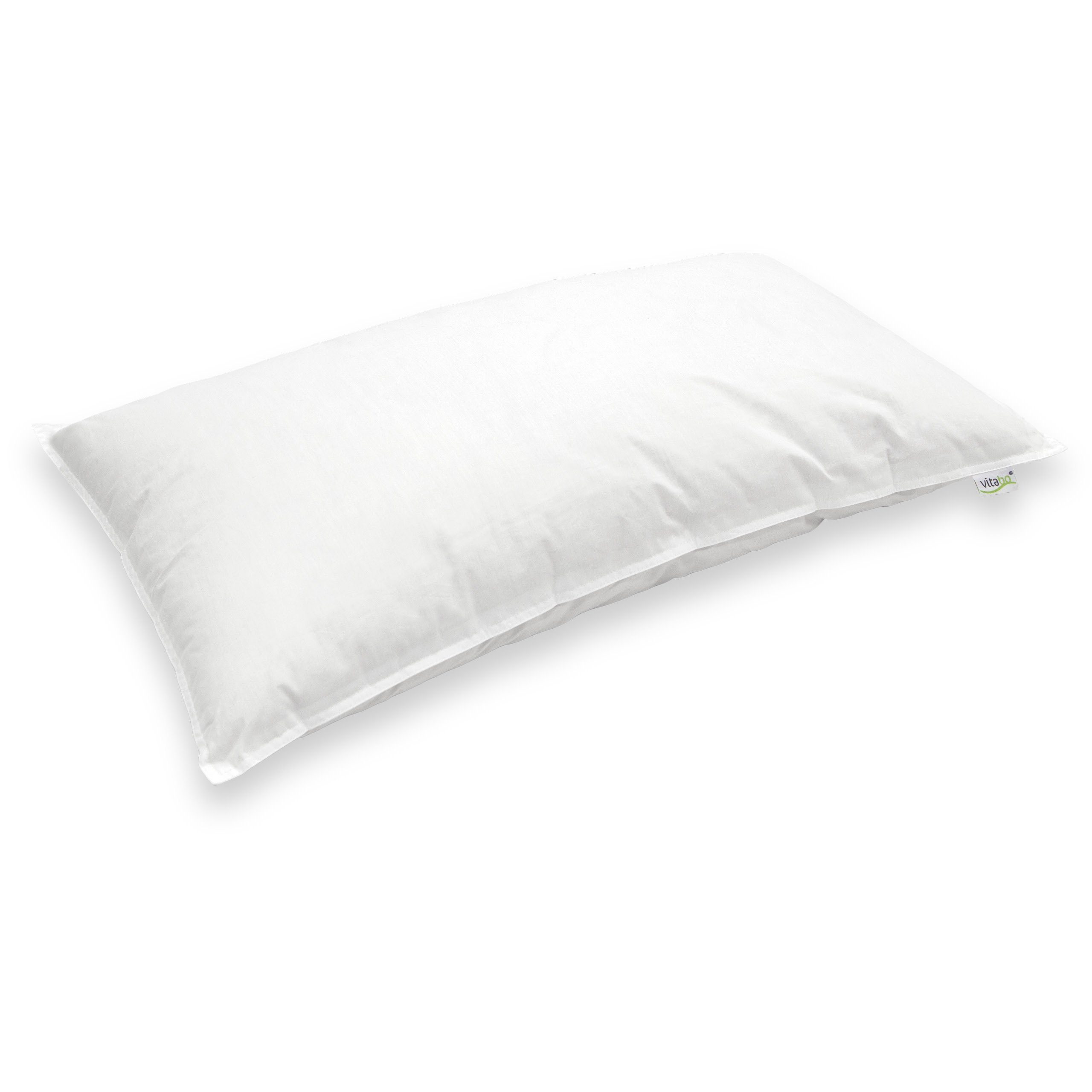 Vitabo Kopfkissen Kapok-Kopfkissen, 100% Naturfaser, vegan, antiallergen 65x40cm, Rückenschläfer, Seitenschläfer, Bauchschläfer