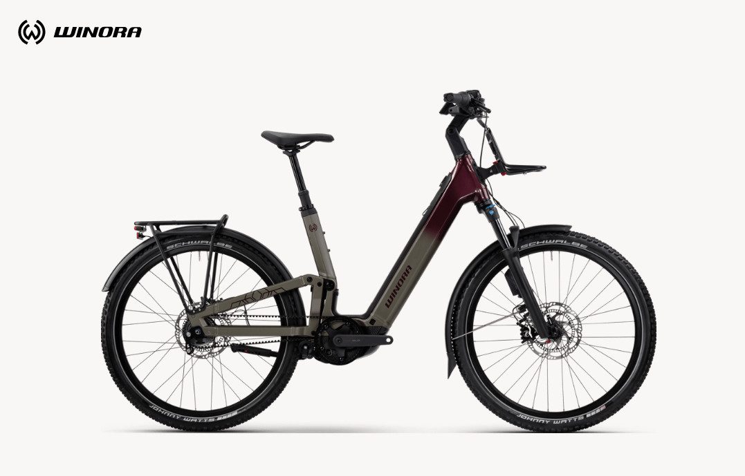 Winora E-Bike Winora Sinus FS R5f Pro, Riemenantrieb, Bosch 800 Wh, 85/120 Wh Gr.L, Mittelmotor, 800 Wh