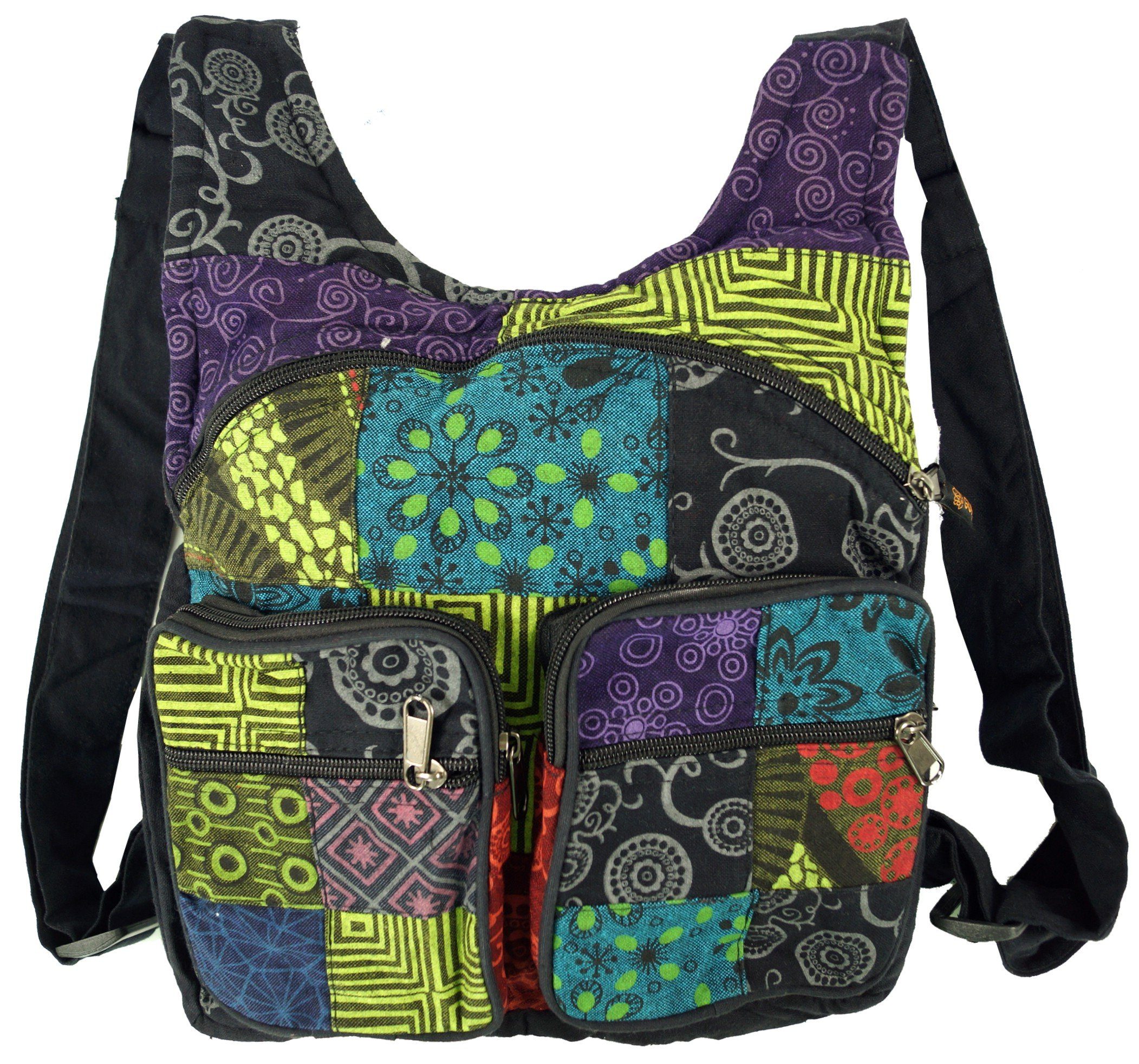 Guru-Shop Freizeitrucksack Patchwork Rucksack, Freizeitrucksack, Hippie..