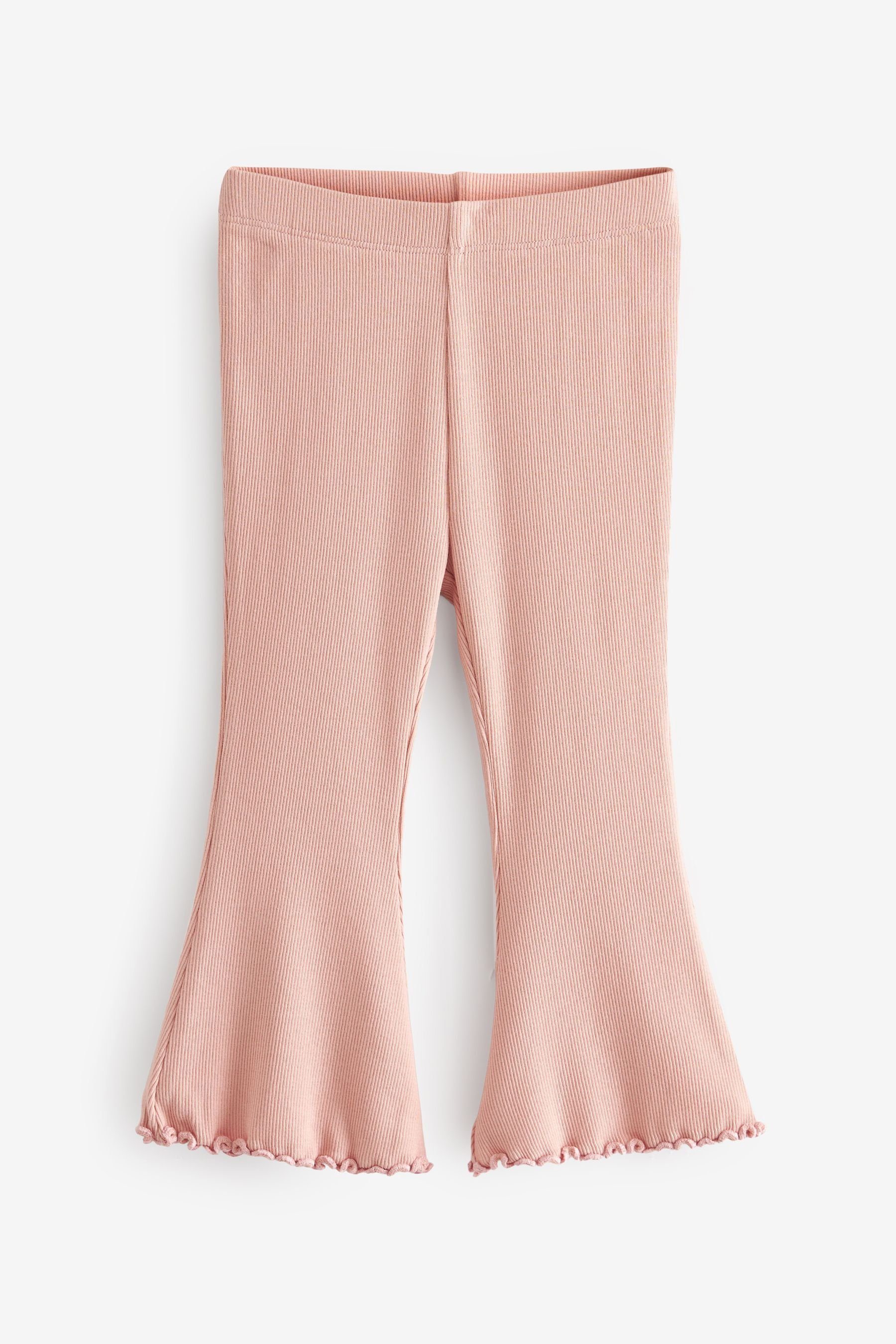 Next Leggings Gerippte Leggings mit ausgestelltem Bein (1-tlg) Pale Pink