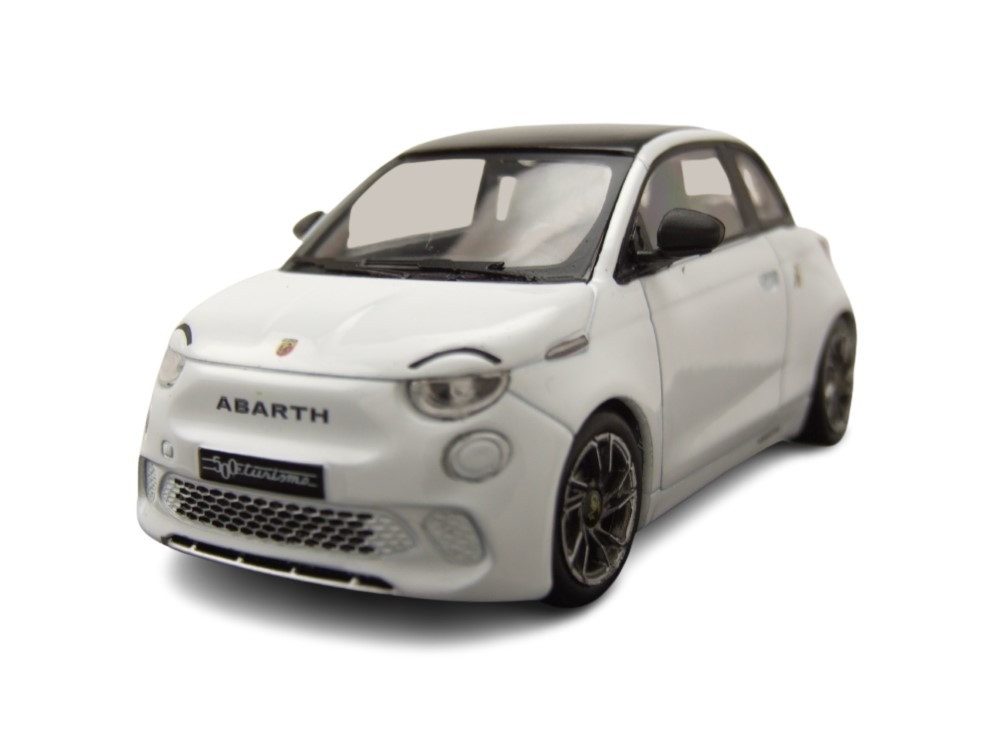 ixo Models Modellauto Fiat 500e Abarth 2024 weiß, Maßstab 1:43