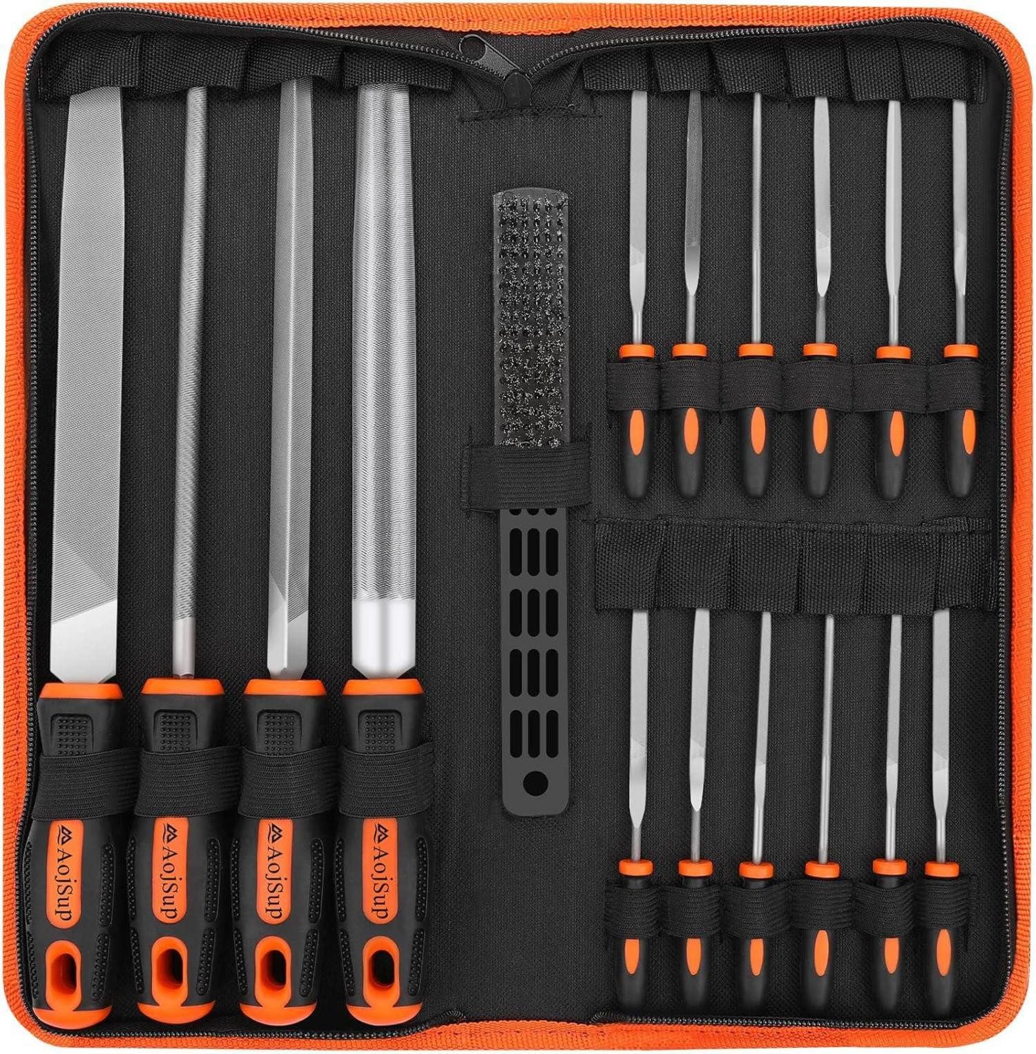 Multitool Feilen Set 18-tlg. Metall & Holz Feilensatz inkl Aufbewahrungstasche