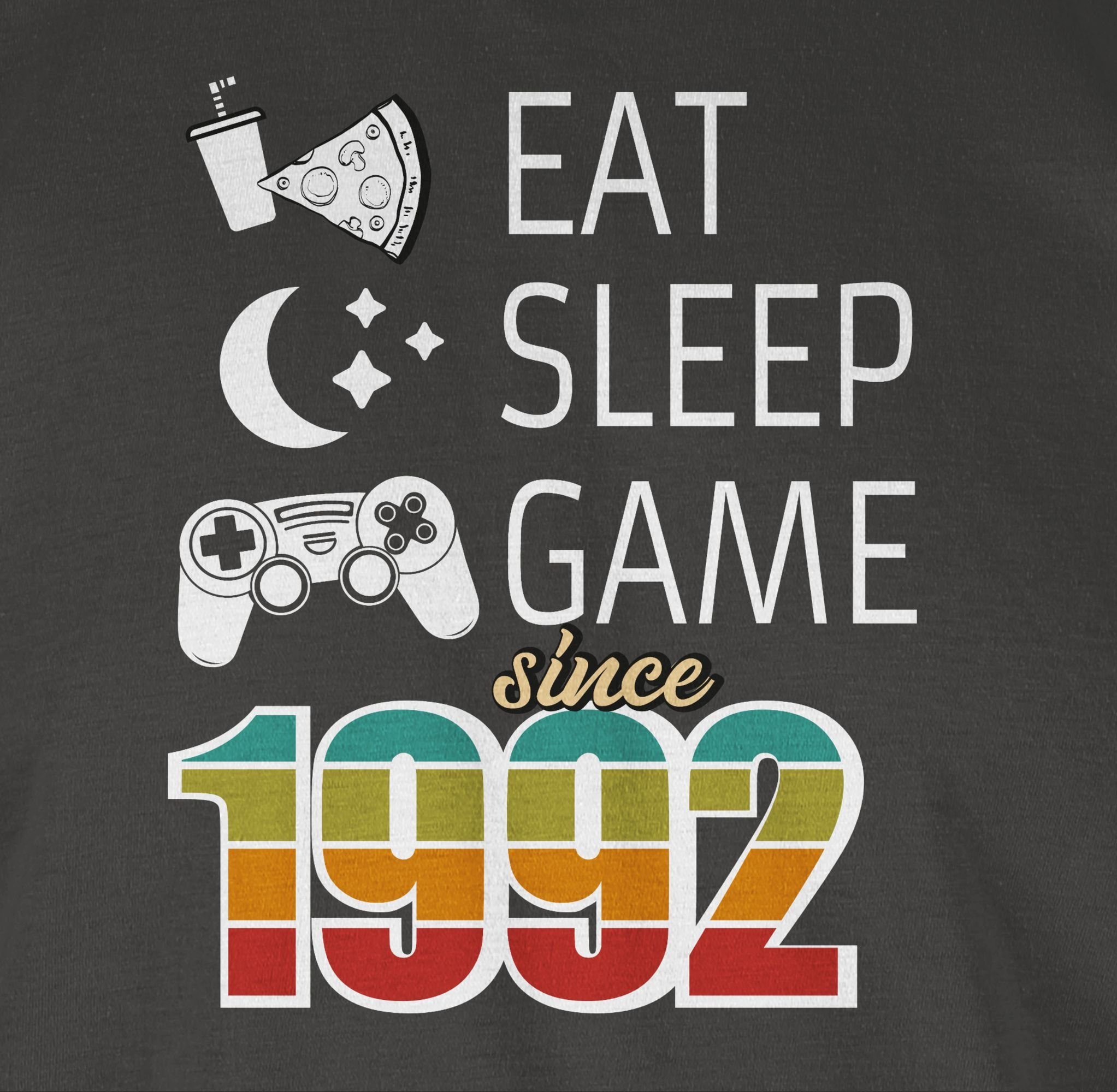 Shirtracer T-Shirt Eat sleep Game since Geburtstag 1992 Dunkelgrau 30. 03