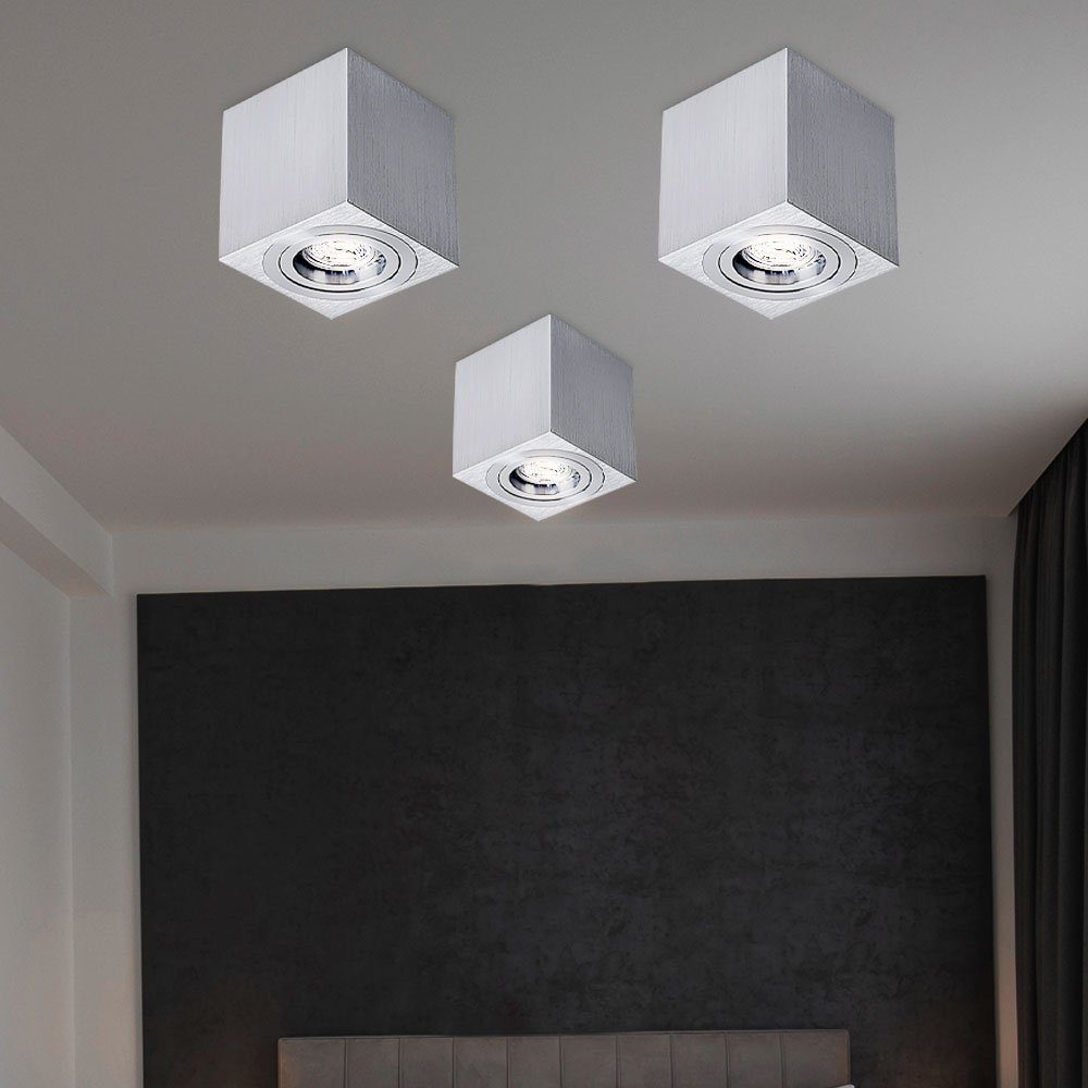 Kanlux LED GU10 inklusive, Schlafzimmer Beleuchtung Loft Sockel Leuchtmittel Einbaustrahler, Lampe silber nicht Decken
