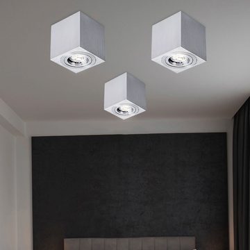 Kanlux LED Einbaustrahler, Leuchtmittel nicht inklusive, Decken Lampe silber GU10 Sockel Schlafzimmer Loft Beleuchtung