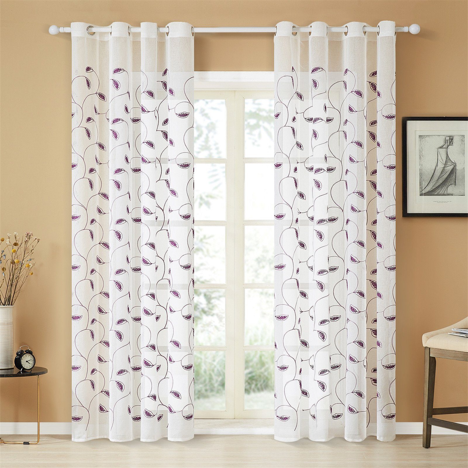 BYSURE Gardine, Ösen (2 St), halbtransparent, günstig online kaufen