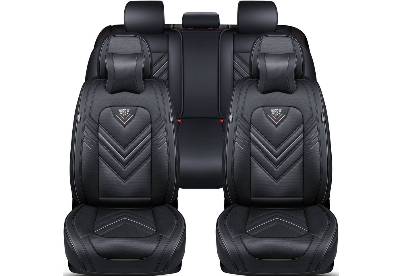 BREMER SITZBEZÜGE Autositzbezug für Skoda Kodiaq Bj ab 2016 (FSL3), Set, 2-tlg., Komplettset Vorne und Hinten, in Schwarz