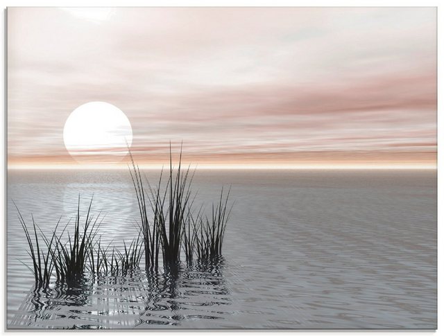 Artland Glasbild »Sonnenuntergang mit Schilf«, Sonnenaufgang untergang (1 Stück)  - Onlineshop Otto
