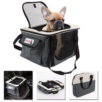 Home4Living Hundekorb Hundetransporttasche Hundetasche für Autositz Grau, Für Autositz