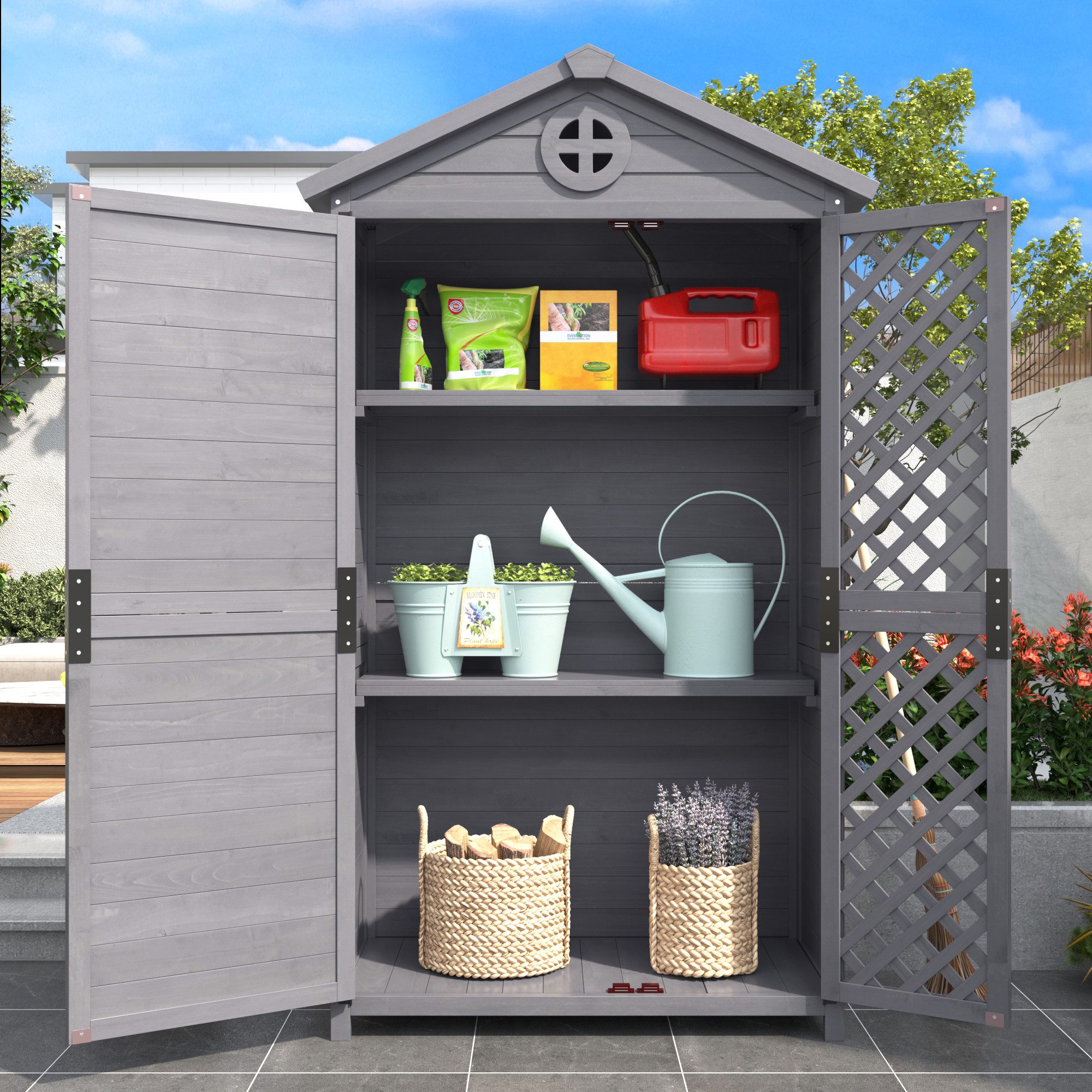MODFU Geräteschrank Outdoor-Schrank Werkzeugschrank (Wetterfester Outdoor günstig online kaufen
