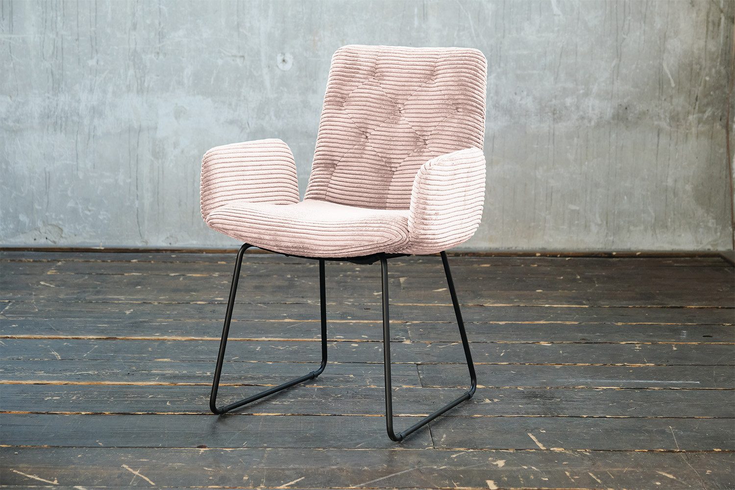 KAWOLA Esszimmerstuhl NEW CHARME, Stuhl Esszimmersessel Cord, mit od. ohne Drehfunktion, versch. Farben