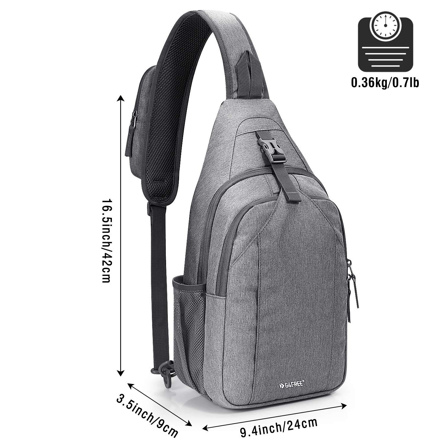 G4Free Schultertasche RFID-blockierender Sling-Rucksack mit Brusttasche, Brusttasche RFID-Blockierung Tourenrucksack Reiserucksack Rucksack