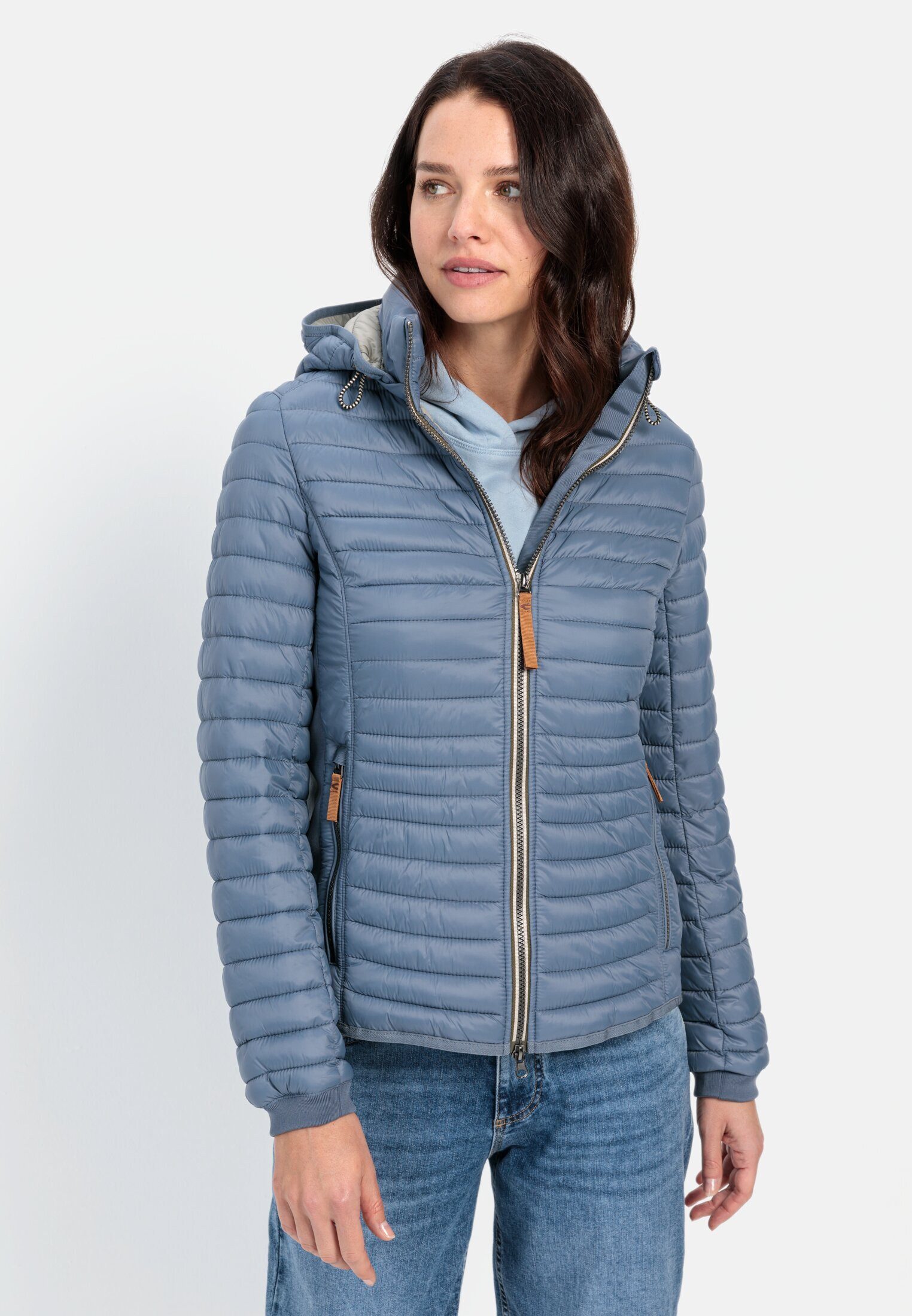 camel active Steppjacke aus recyceltem Polyamid Langarm Kapuze Markenlogo günstig online kaufen