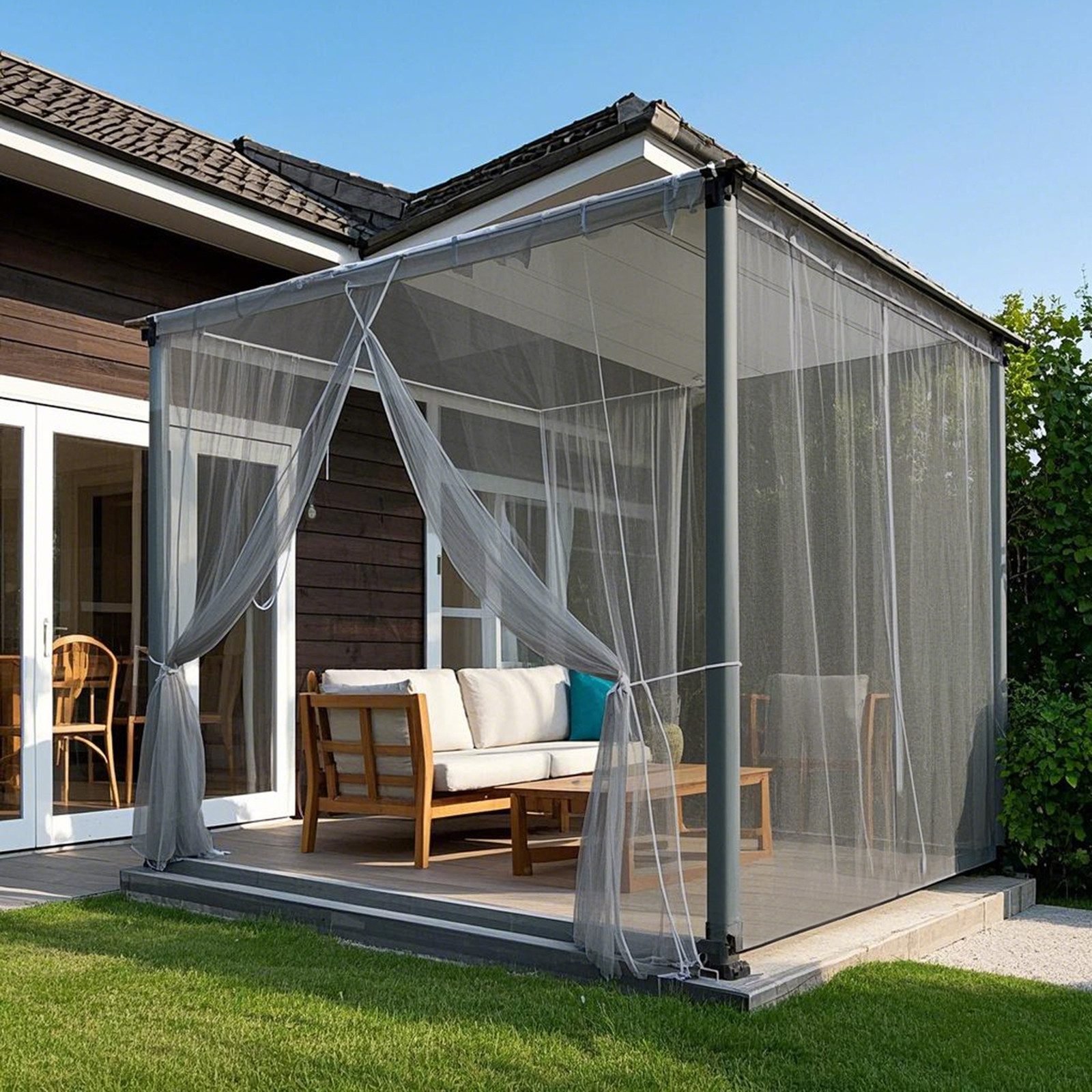 Jibenhome Moskitonetz Outdoor Gardine DIY Verstellbare günstig online kaufen