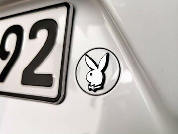 HR Autocomfort Schlüsselanhänger Set Schwarzer PLAYBOY Schlüsselsammler Hase Emblem mit BUNNY Relief