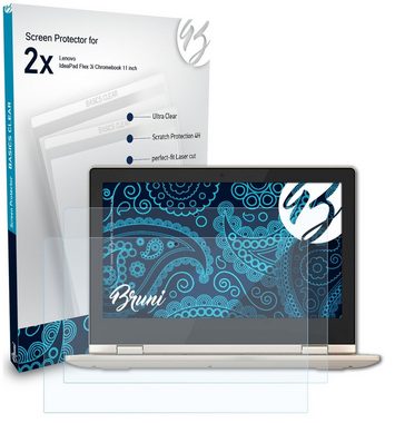 Bruni Schutzfolie für Lenovo IdeaPad Flex 3i Chromebook 11 inch, (2 Folien), praktisch unsichtbar