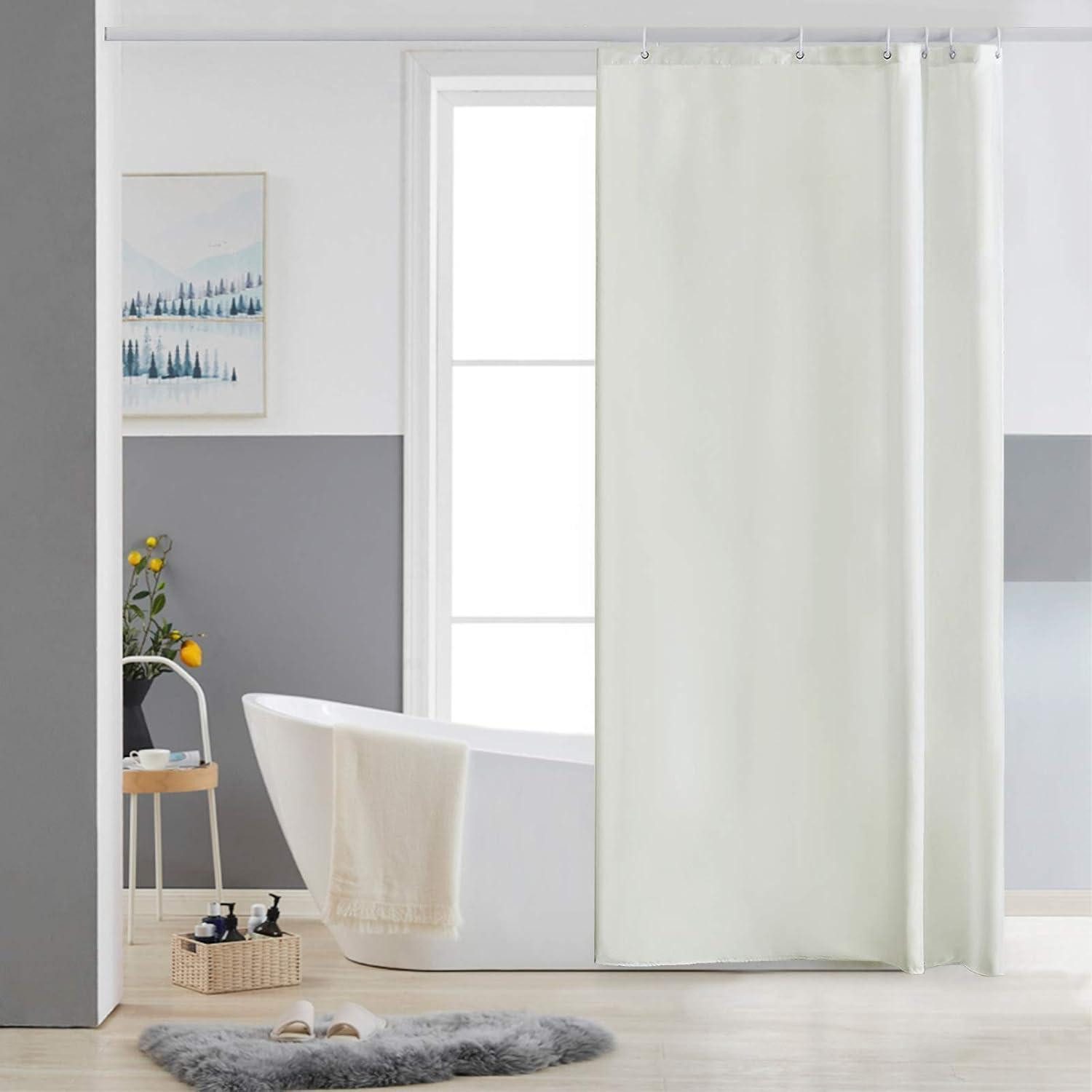 LuxusKollektion Duschvorhang Duschvorhang Antischimmel Waschbar Polyester Textil Beige 85x180cm Breite 85 cm
