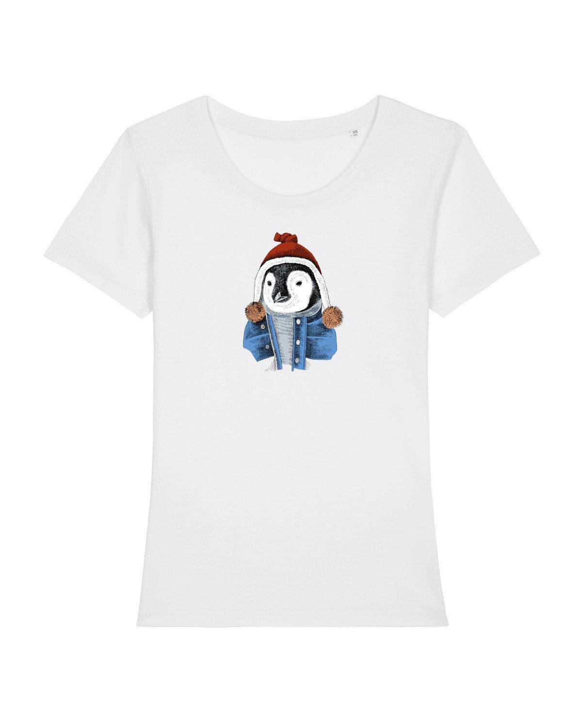 weiß Print-Shirt Pinguin (1-tlg) Apparel wat?