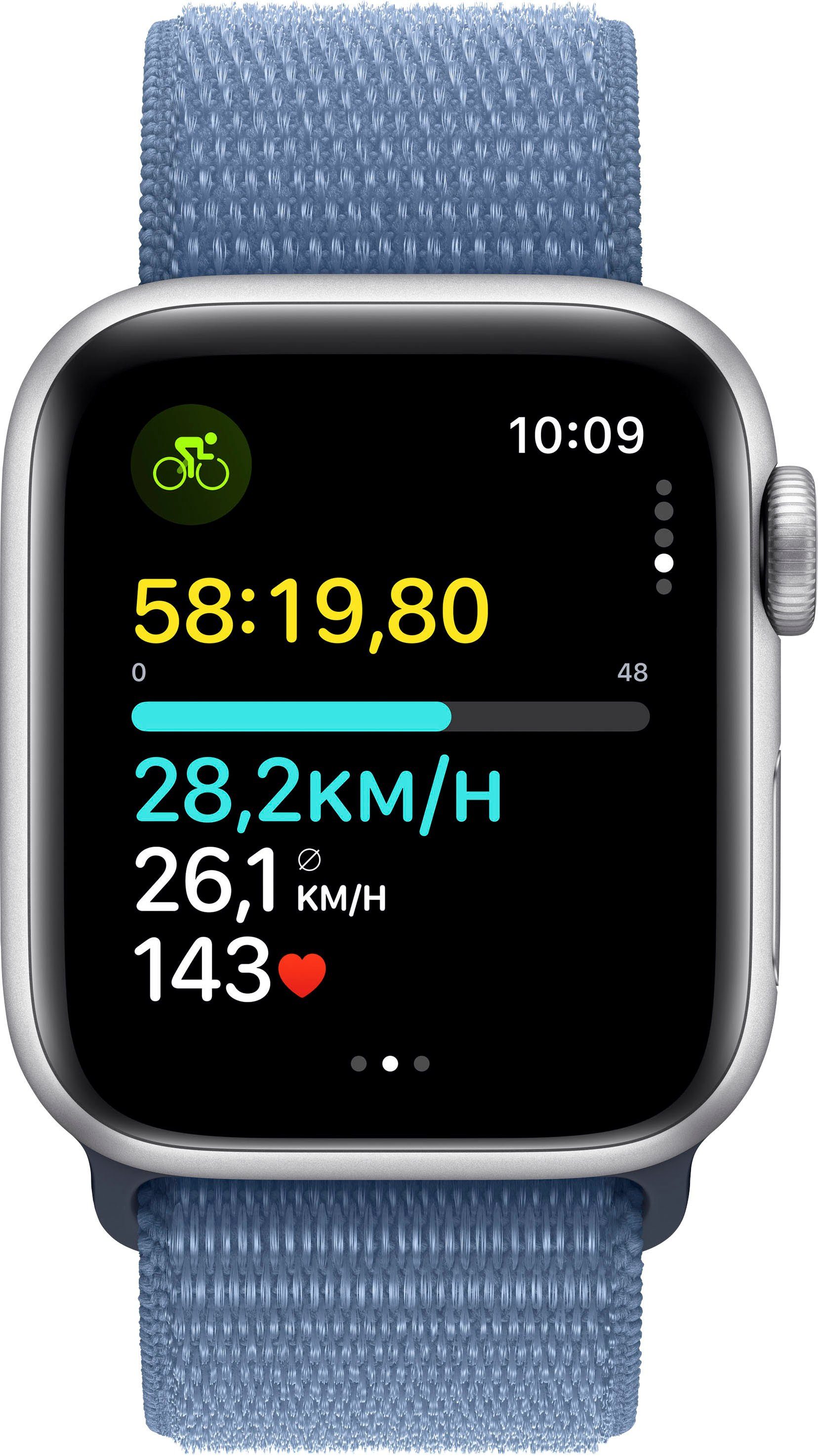 Apple Watch SE GPS Sport Silver/Winter Zoll, blau 40 | Blue Aluminium cm/1,57 Watch mm Smartwatch (4 + M/L OS 10), Loop Cellular