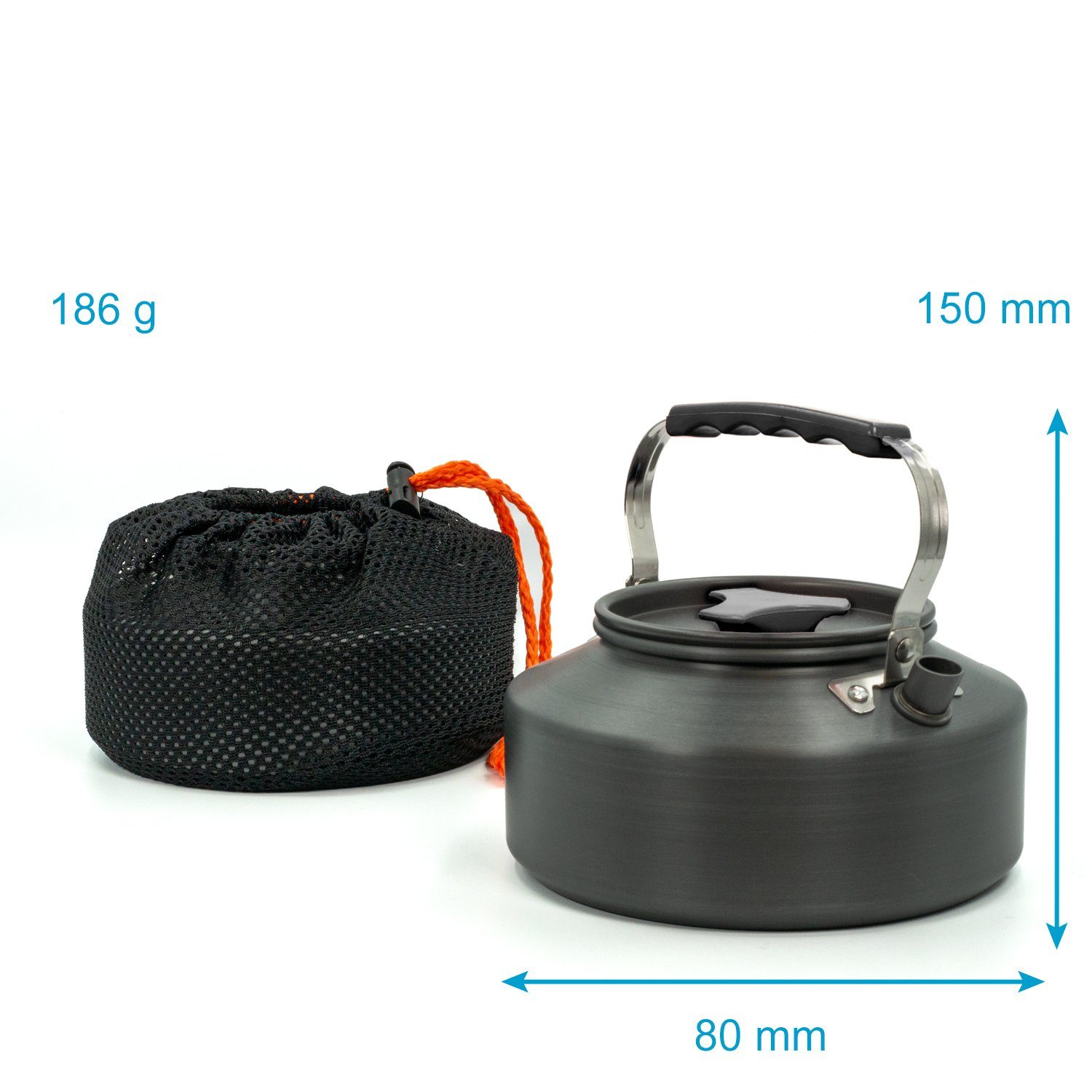 Intirilife Wasser-/Teekocher, Camping Wasserkocher Outdoor Kochkessel aus Aluminium