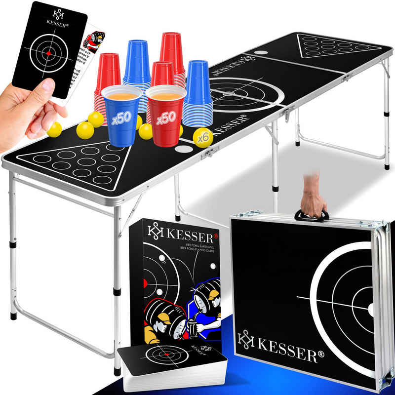 KESSER Klapptisch, Beer Pong Tisch Set mit Kartenspiel Trinkspiel