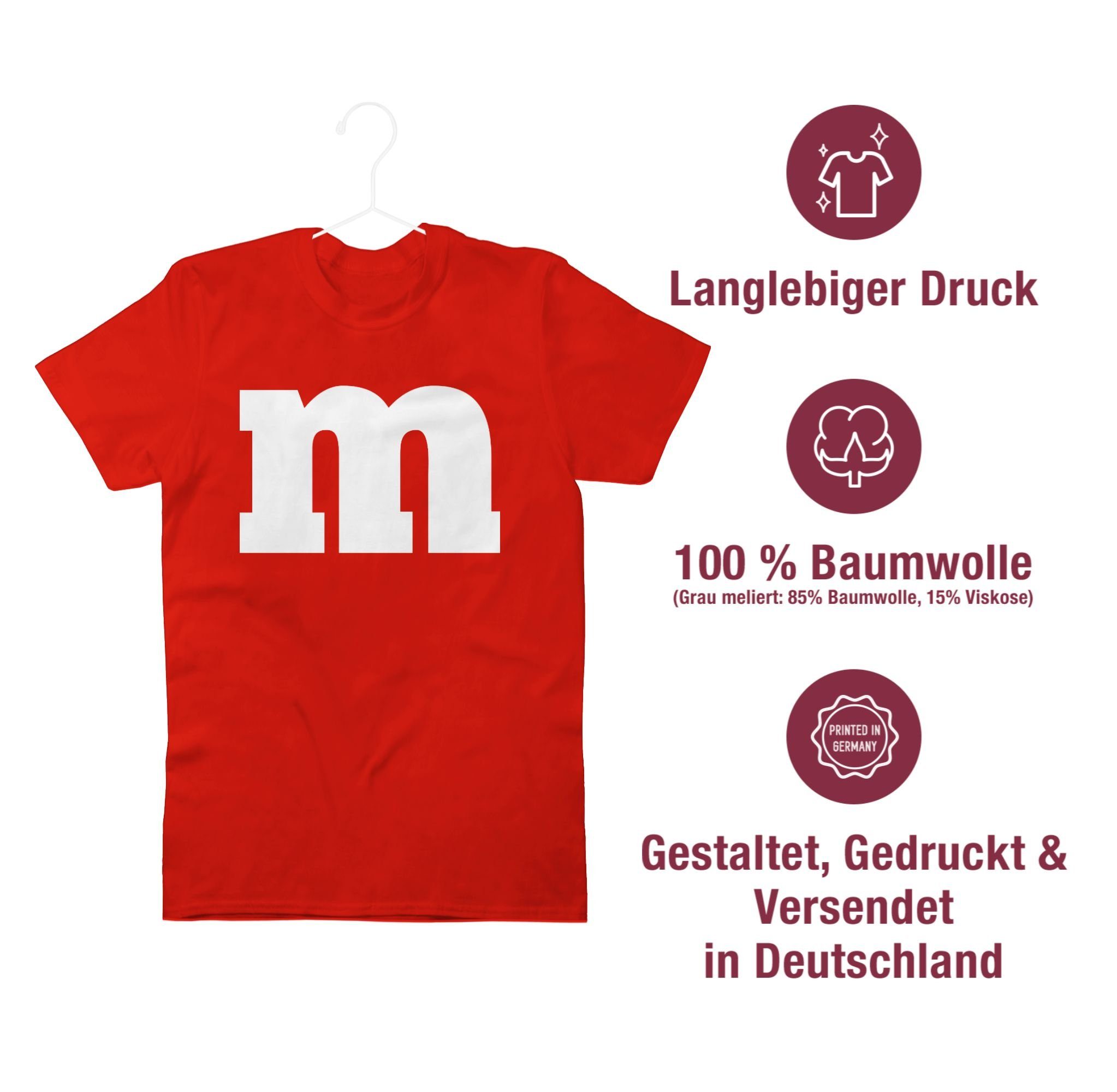 02 M Shirtracer T-Shirt & Fasching Karneval Rot Aufdruck