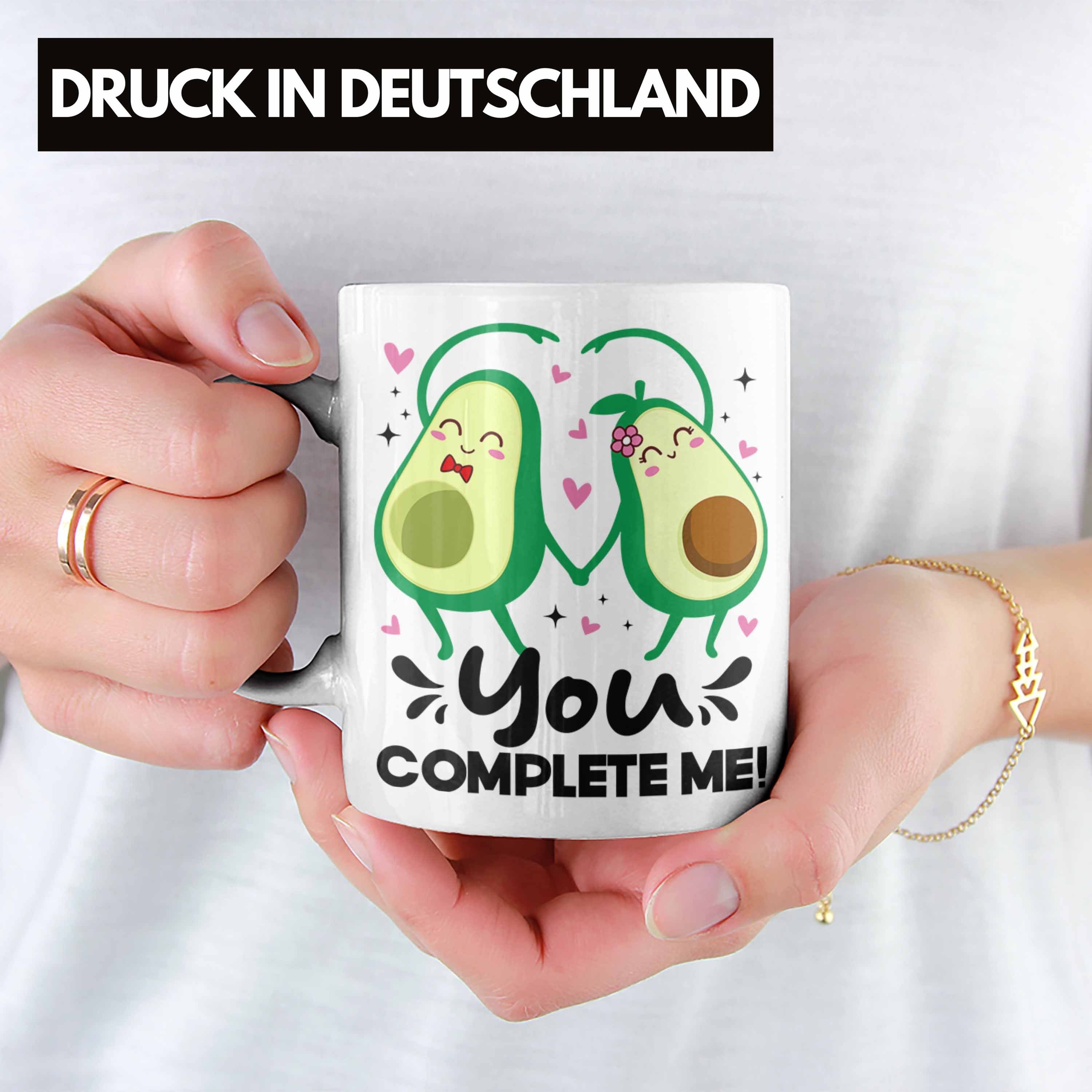 Trendation Tasse Trendation Spruch You Complete - Weiss Geschenk Me Freundin Liebe Beste Tasse Avokado Paare Lustiger