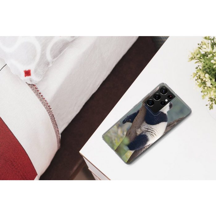 MuchoWow Handyhülle Schlafendes Pandabärenjunges Phone Case Handyhülle Samsung Galaxy S21 Ultra Silikon Schutzhülle