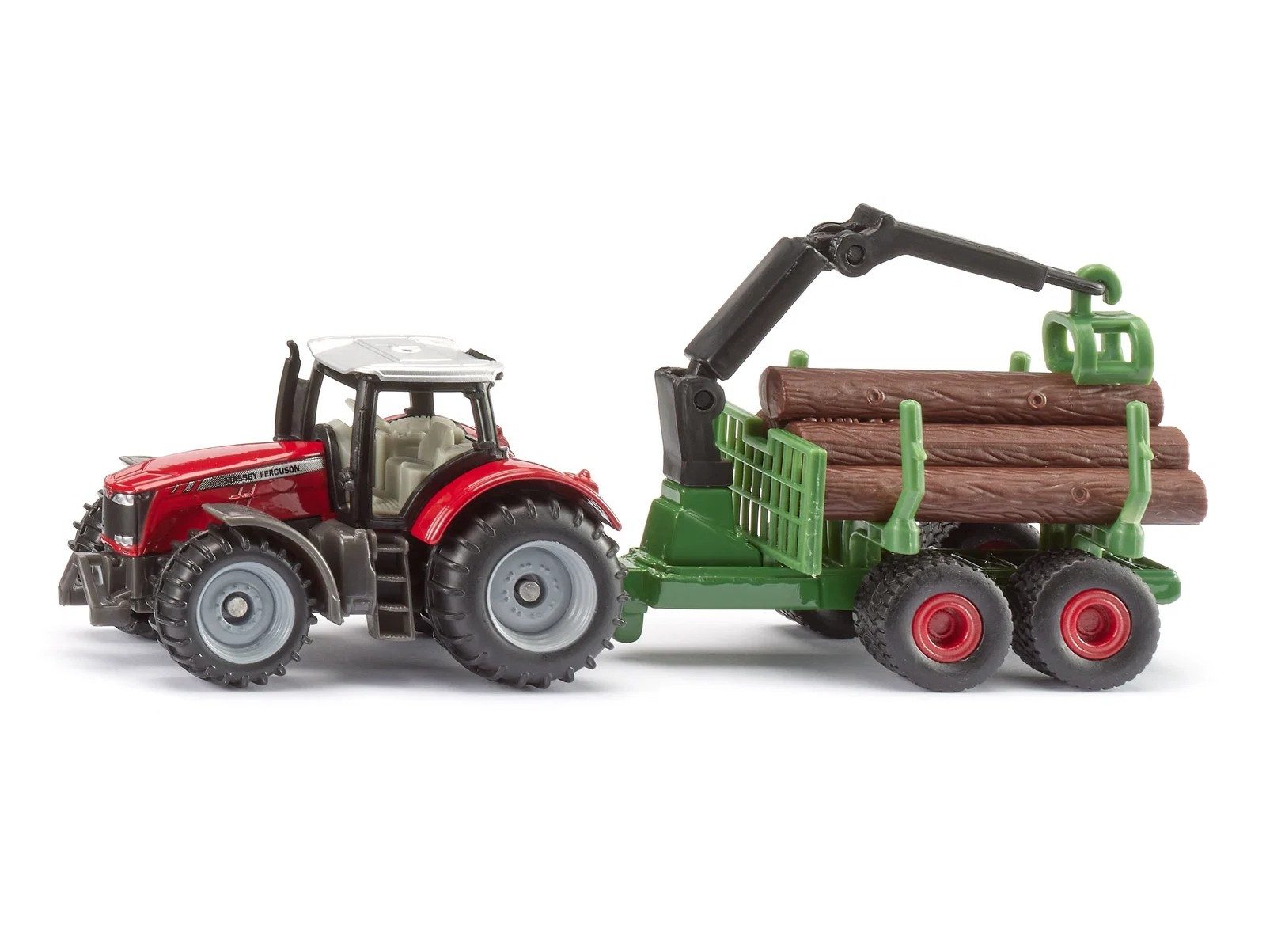 Siku Spielzeug-Auto Massey Ferguson Traktor mit Forstanhänger, Forstanhänger