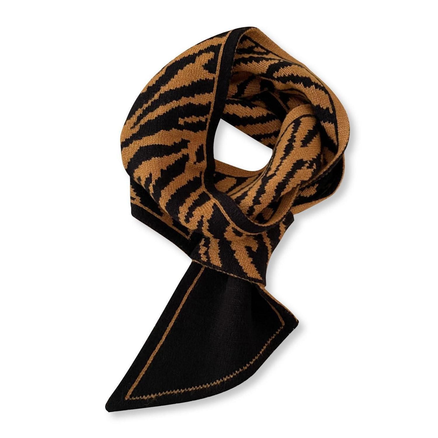 LuxusKollektion Strickschal Schal Damen Gestrickt Streifen Tier Leo, (1-St)