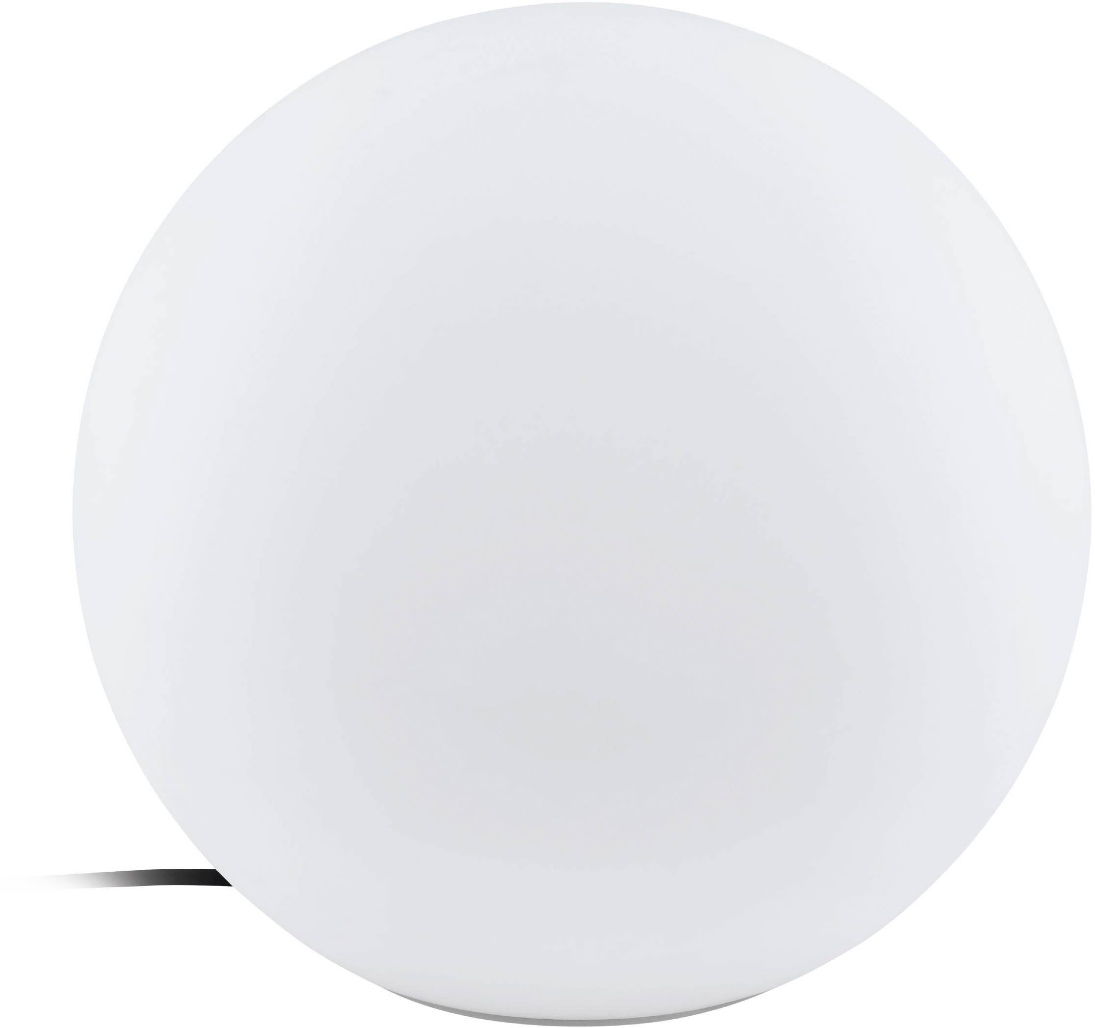 EGLO Kugelleuchte Monterolo Garten Kugel, Außenleuchte, Kunststoff, E27, IP65, Ein-/Ausschalter, ohne Leuchtmittel, Kugelleuchte - weiß - 1X40W exkl.