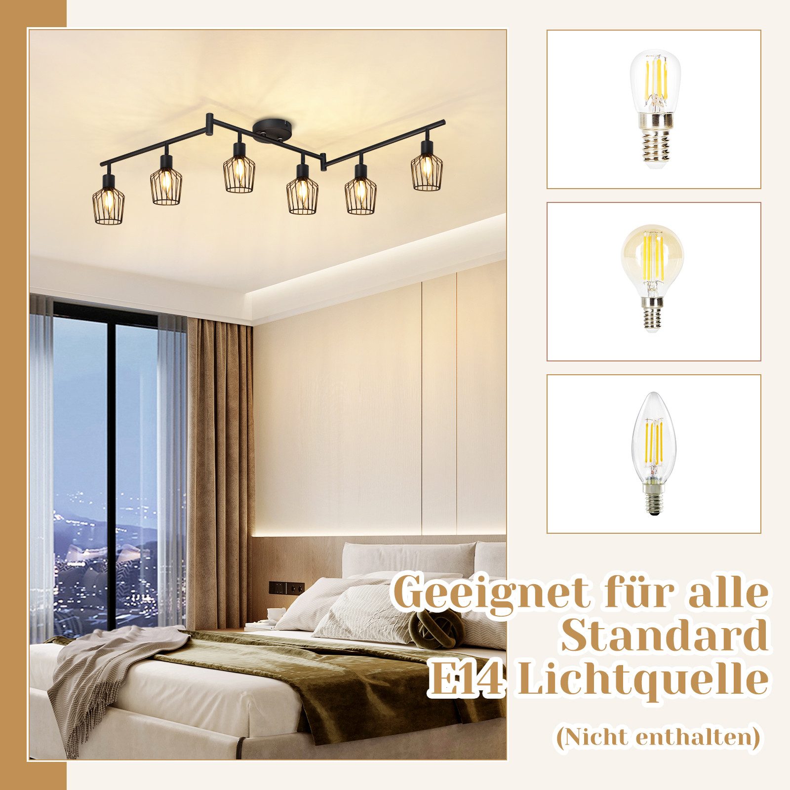 Nettlife LED Deckenspots Schwarz Weiß E14 günstig online kaufen