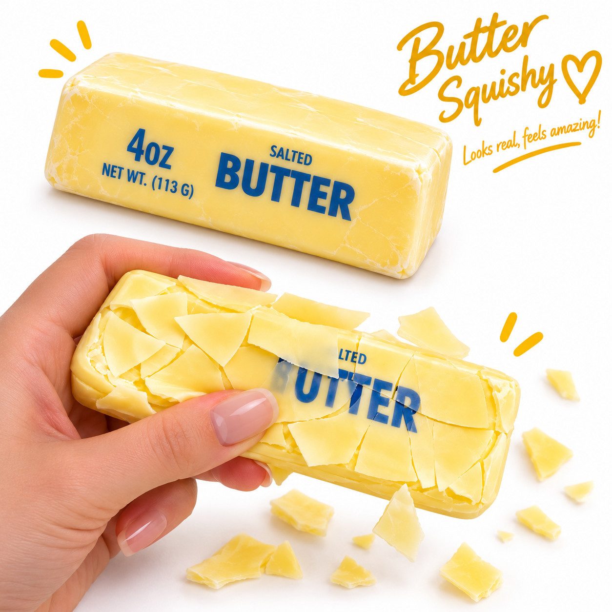 Candy & Bar Greifspielzeug Squishy mit Wachsschicht – Butter oder Strawberry Stressspielzeug