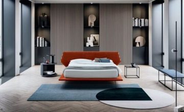 JVmoebel Bett, Doppelbett Betten Design Polster Schlafzimmer 200x200cm Modern